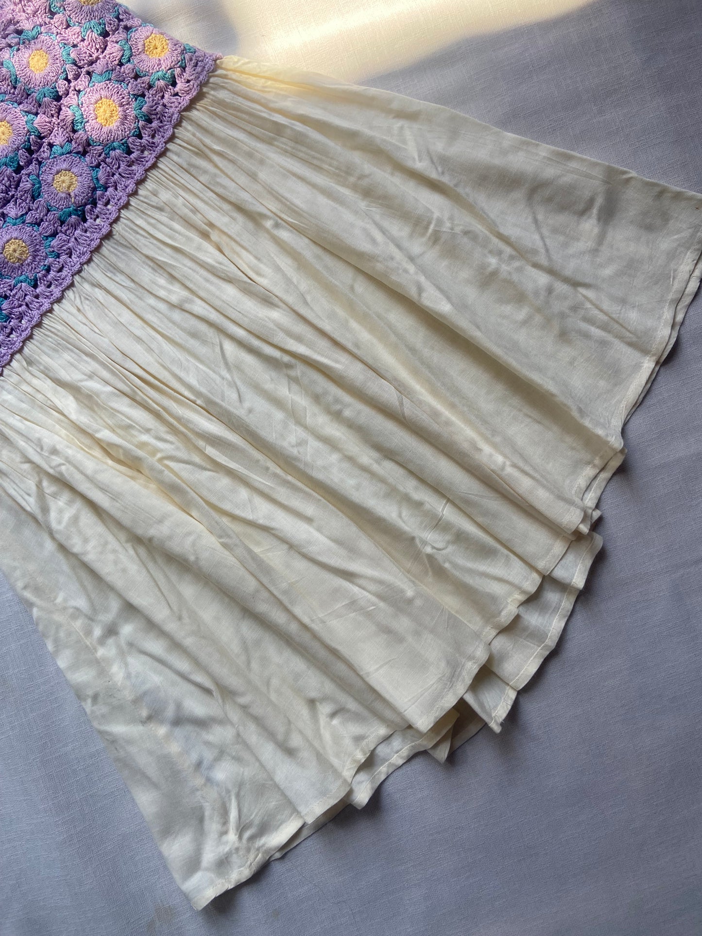 Boho Crochet Yoke Spaghetti Strap Top