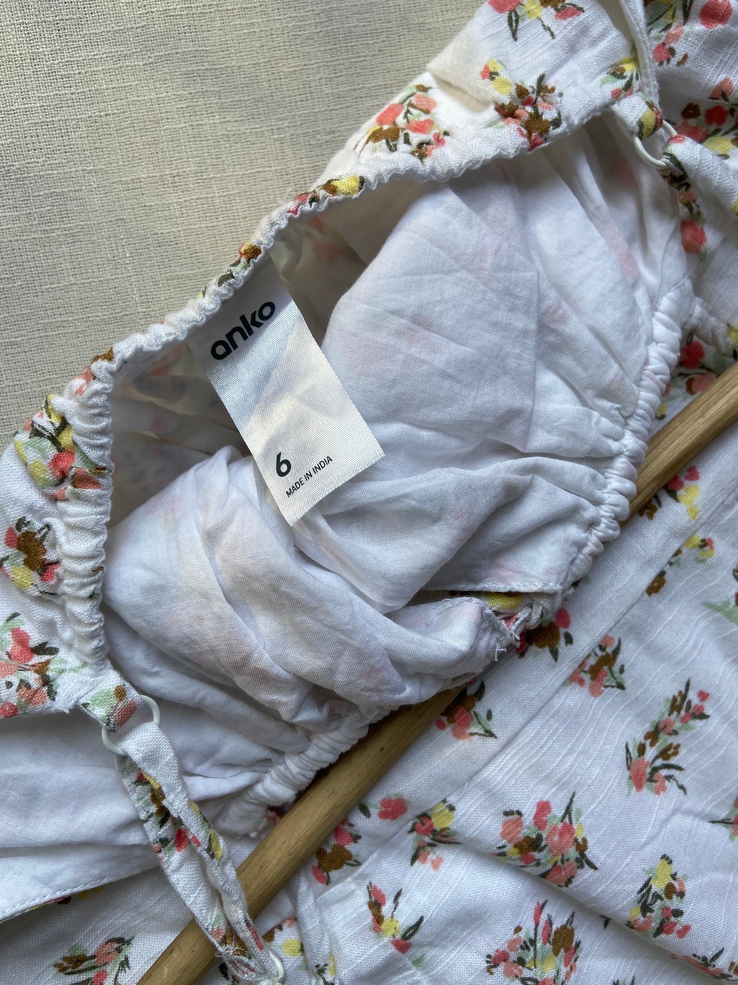 White Floral Print Spaghetti Strap Dress