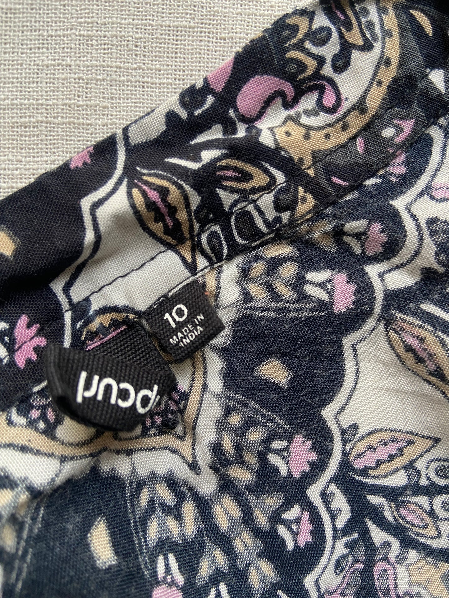 Black Printed Boho Beach Cover Up