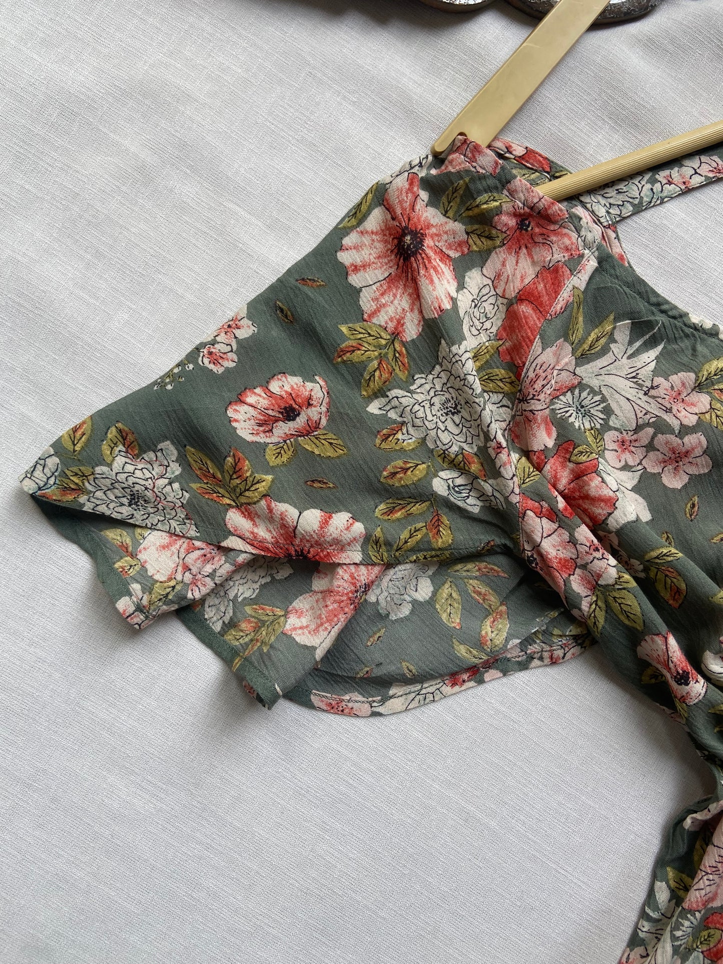 Green Floral Mini Dress