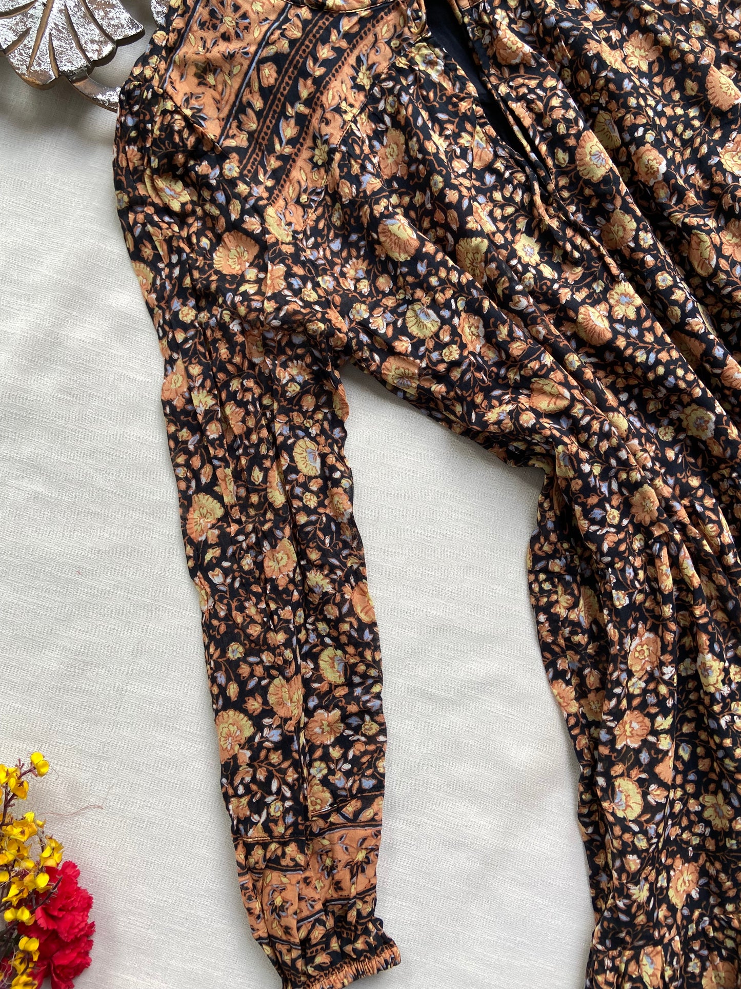 Black floral boho maxi dress