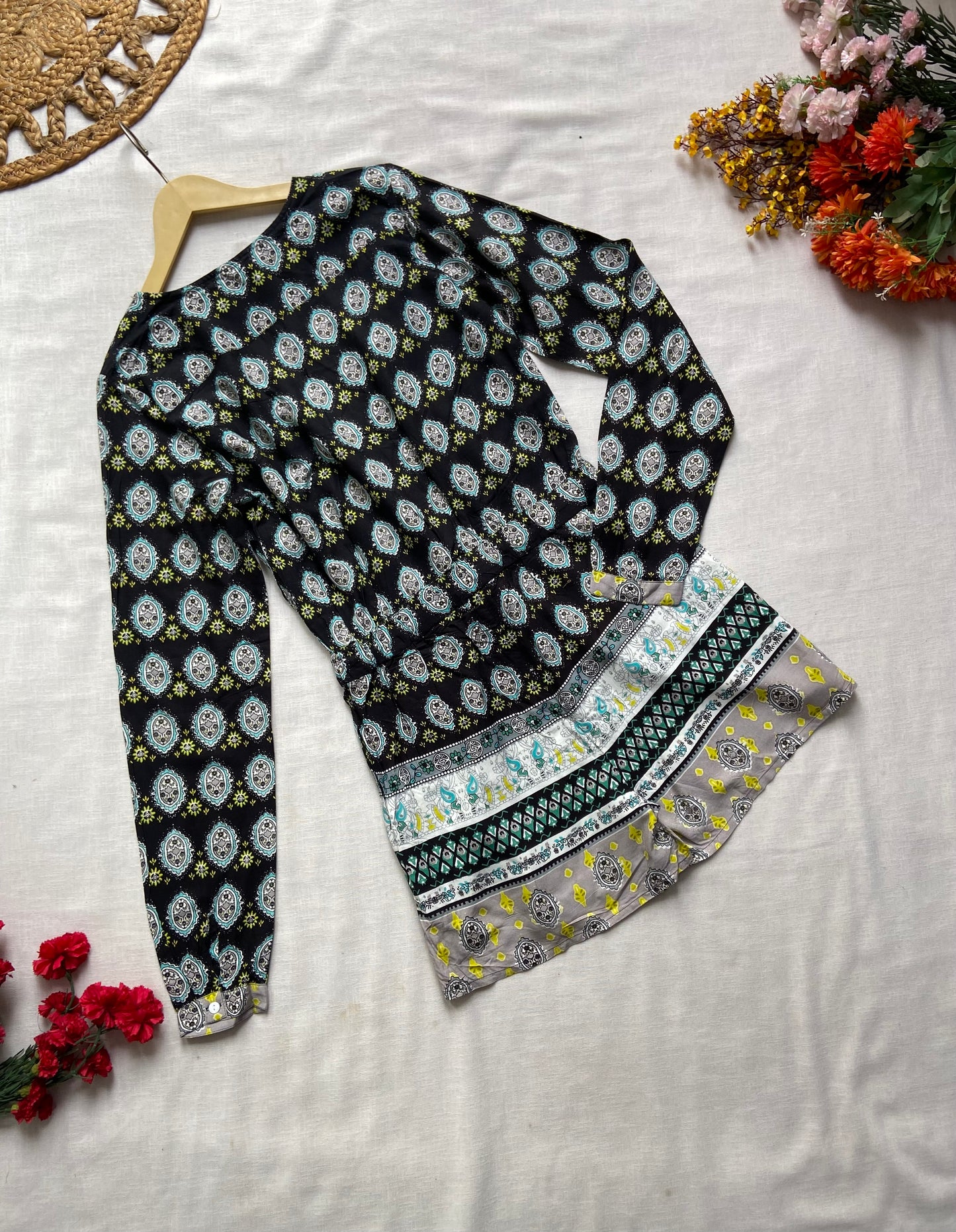 Bohemian Printed Long Sleeve Playsuit for Women