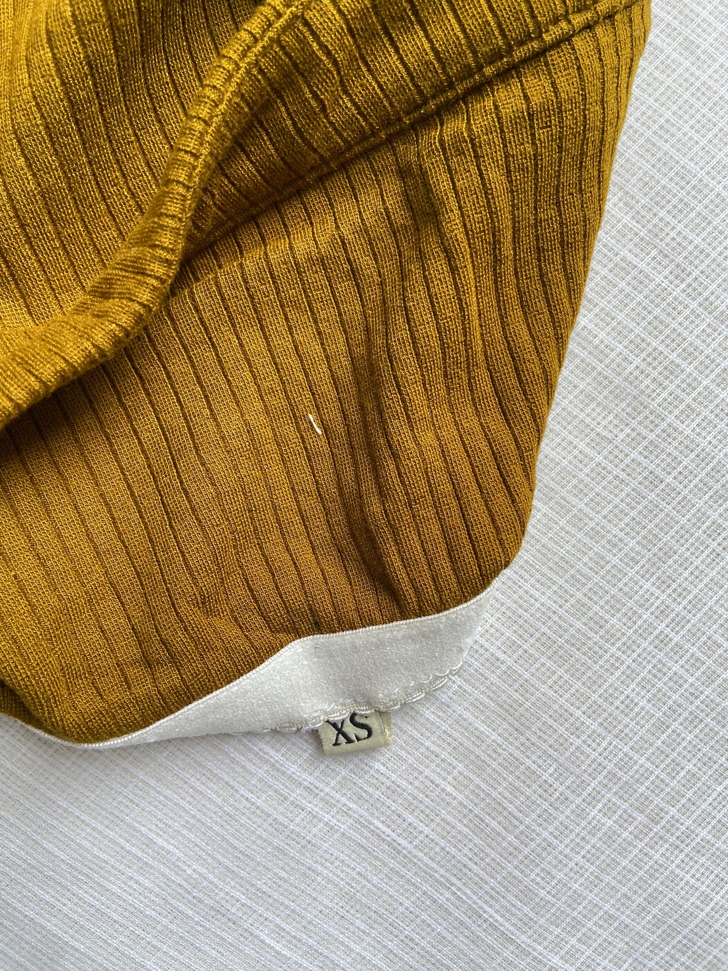 Mustard Ribbed Button-Front Crop Top with Wide Straps