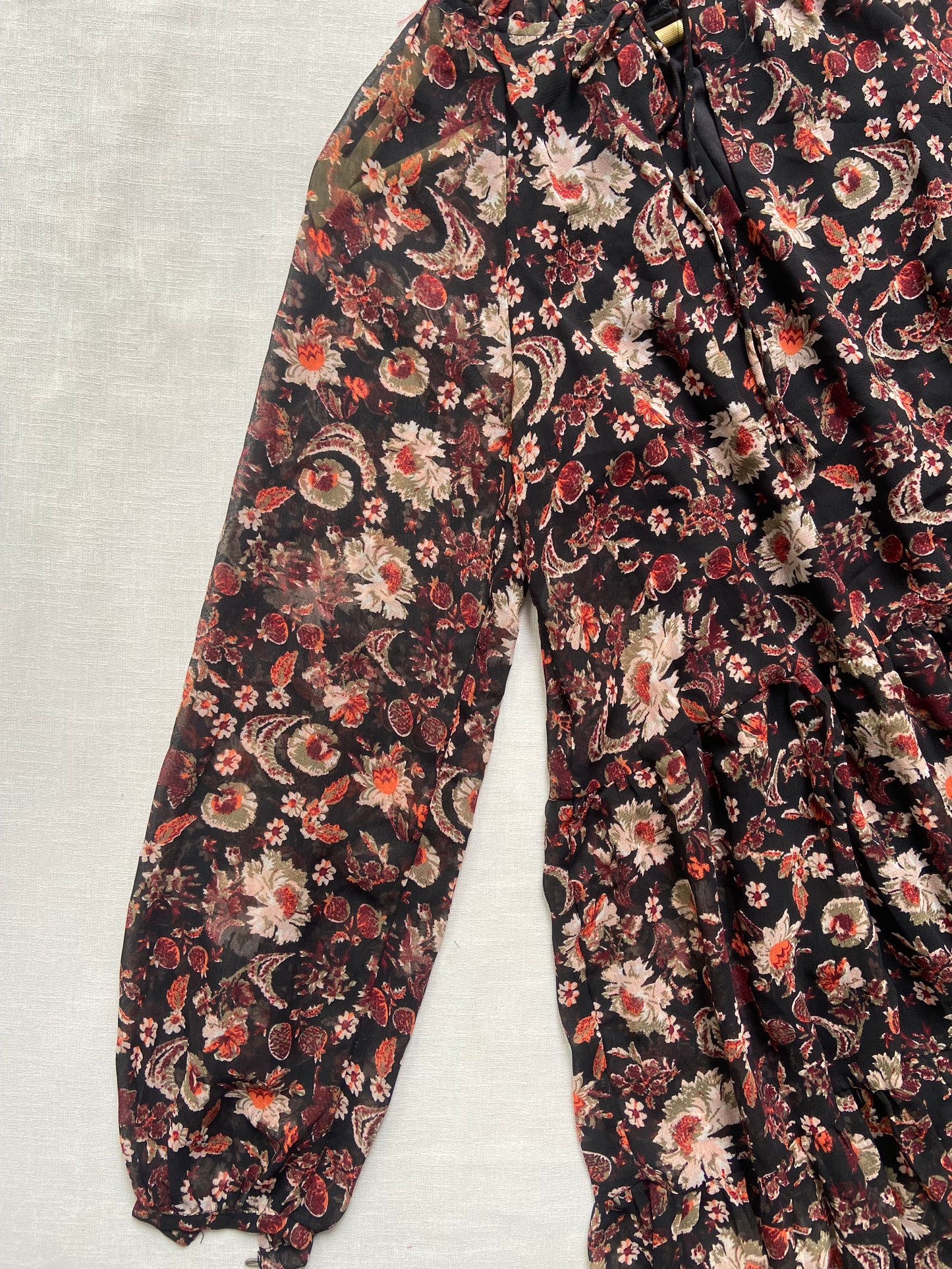 Black Floral Boho Beach Mini Dress