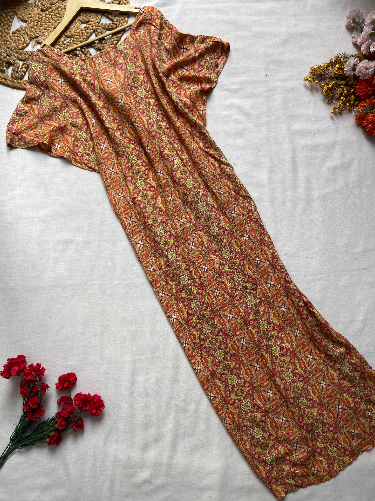 Bohemian Printed Kaftan Maxi Dress