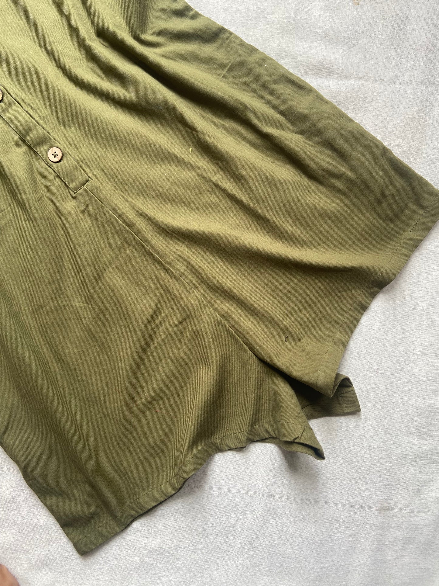 Olive Green Button-Down Shirt Tunic