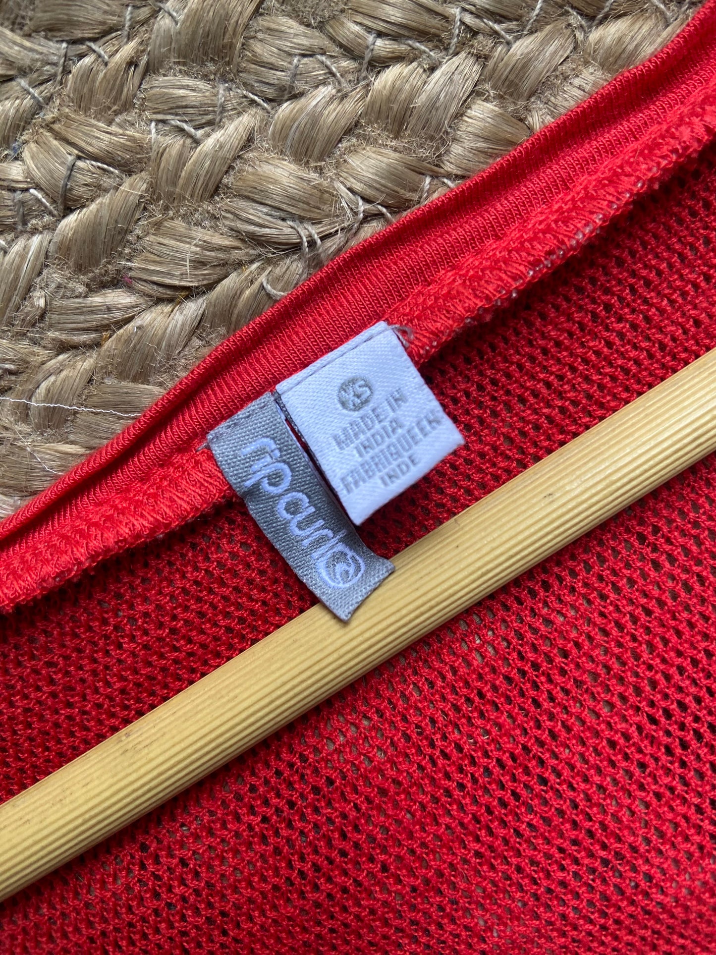 Women's Red and White Striped Long Sleeve Top