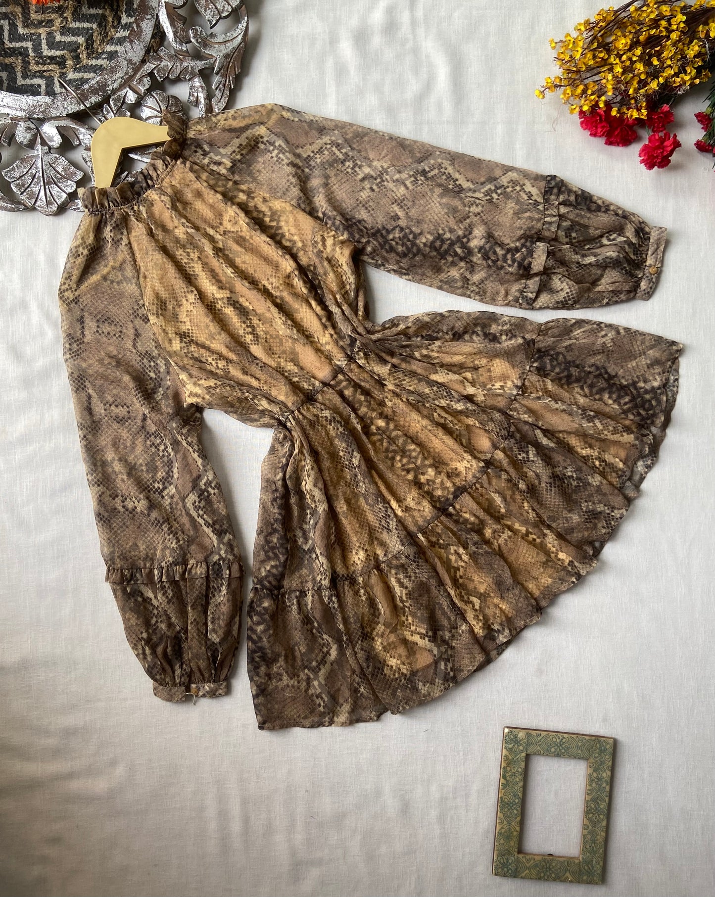 Animal print flared mini dress