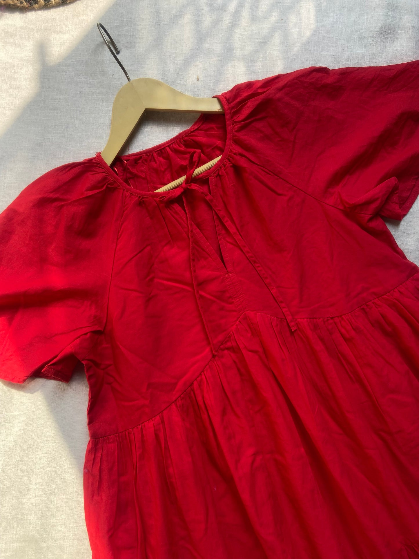 Crimson Petal Flare Mini Dress
