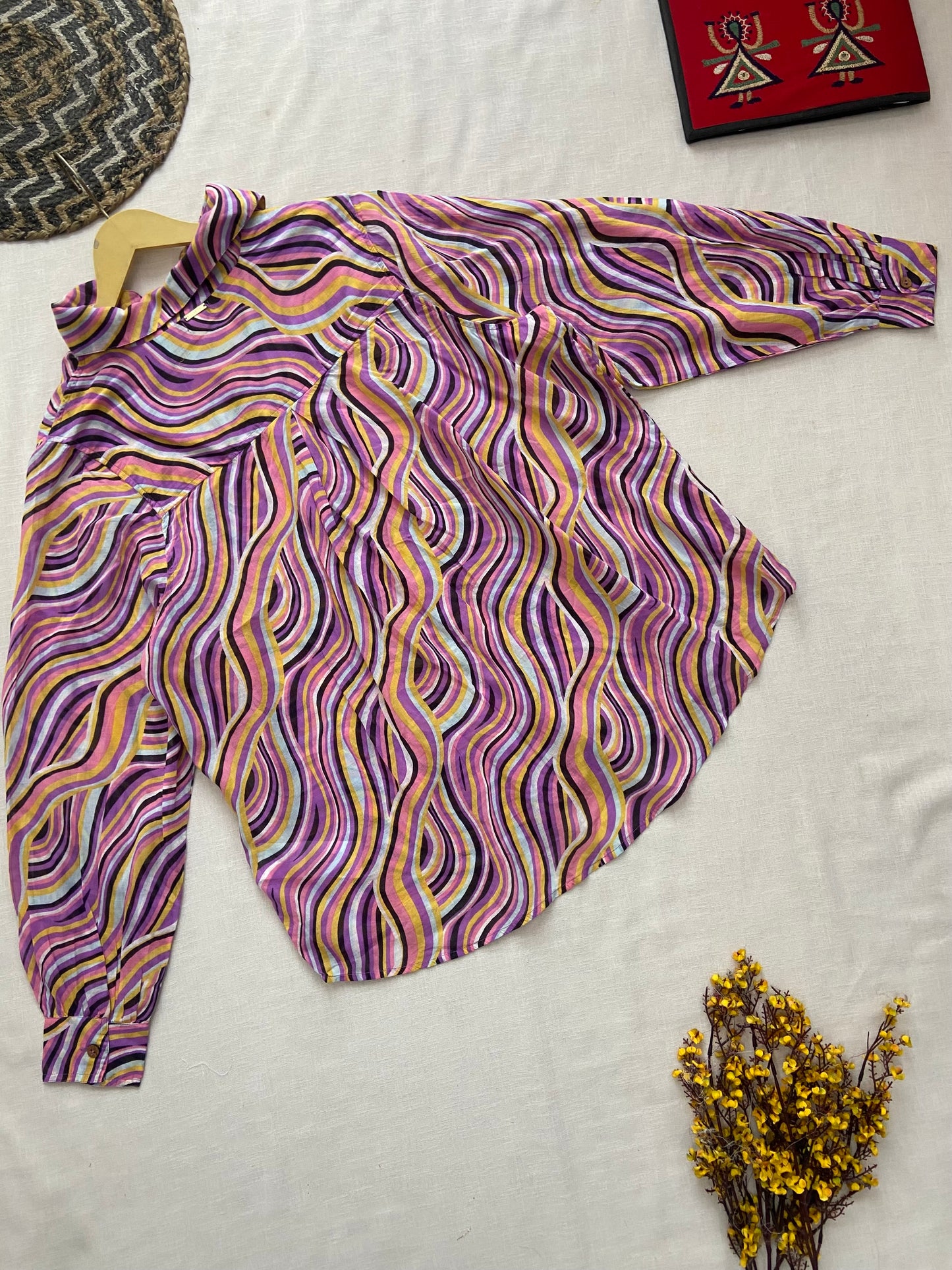 Retro Swirl Print Shir