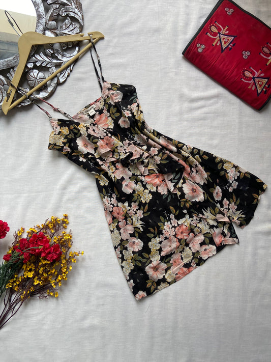 Black Floral Billabong Mini Dress