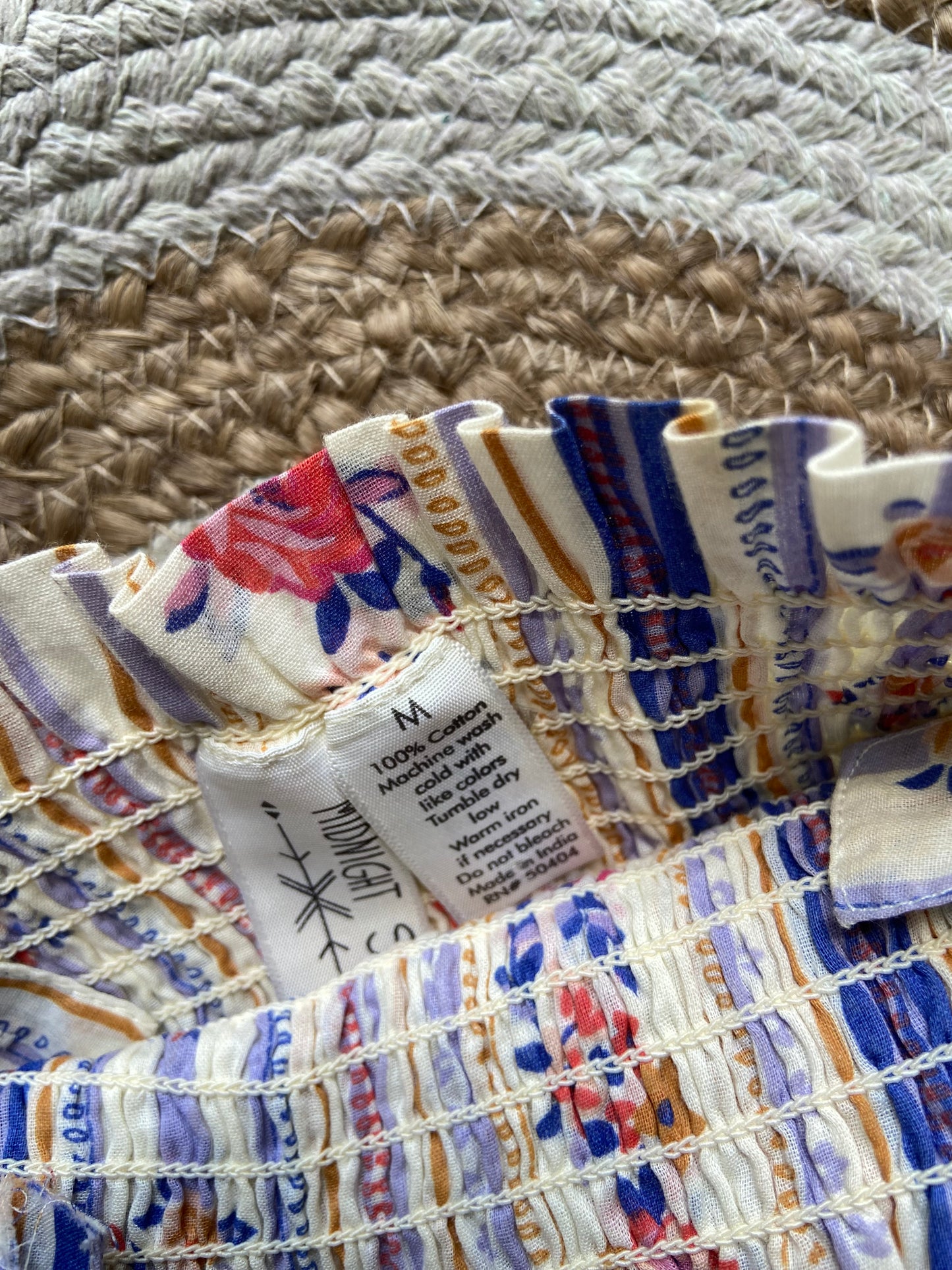 Women's Floral Smocked Peplum Cami Top – Multicolor Summer Stripes