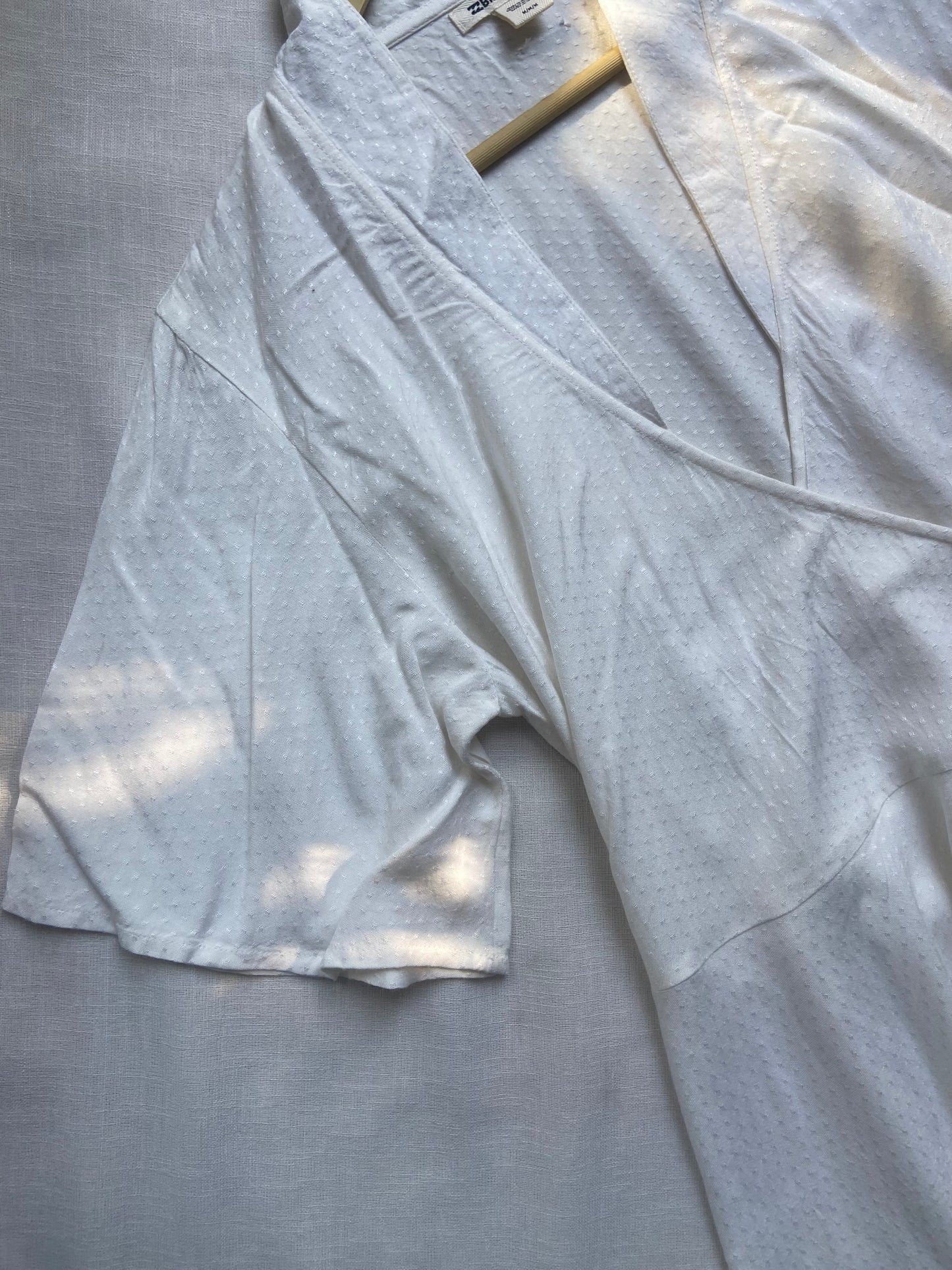 White Wrap-Style Ruffle Maxi Dress