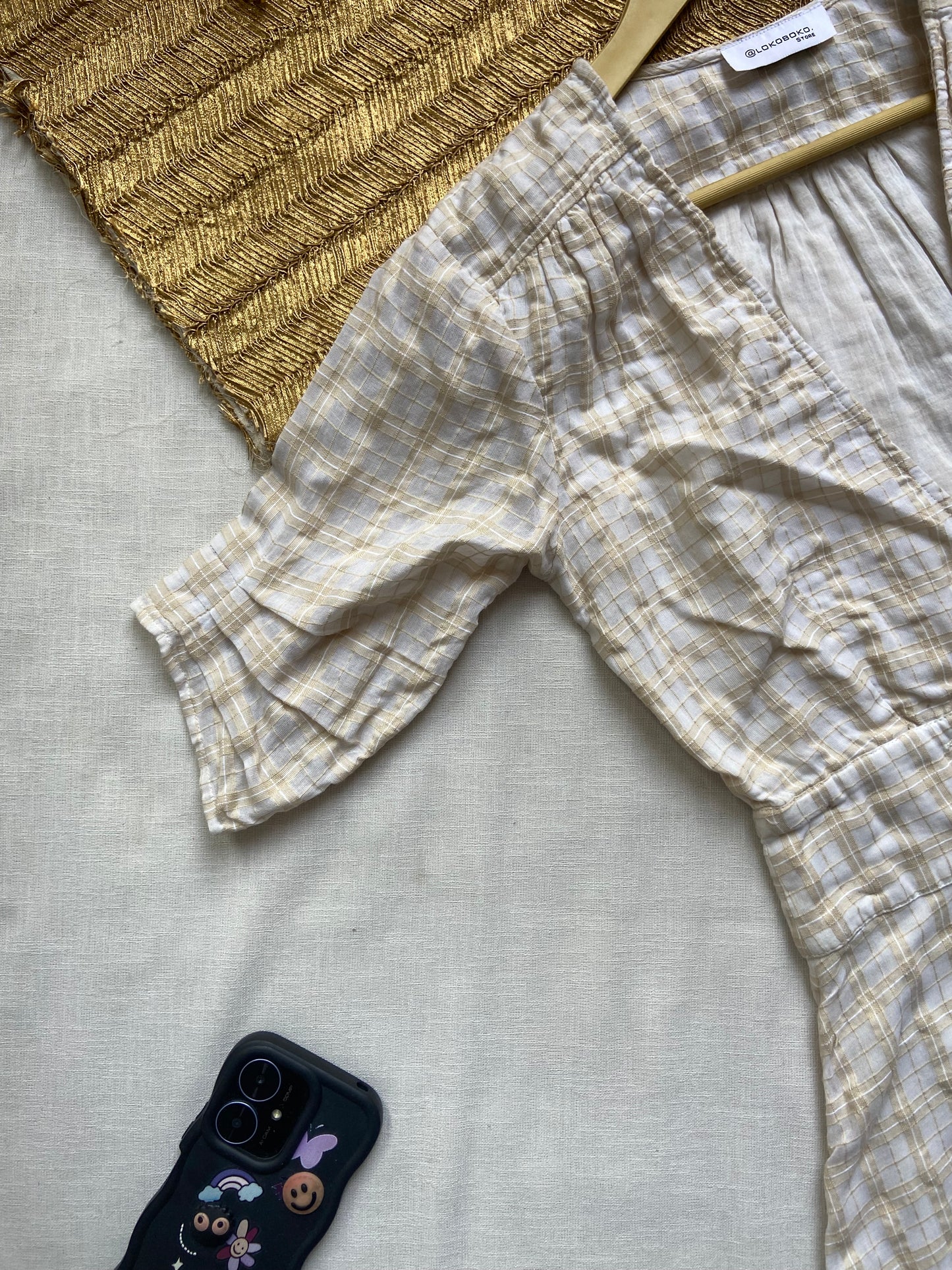 Casual Plaid Button-Detail Mini Dress