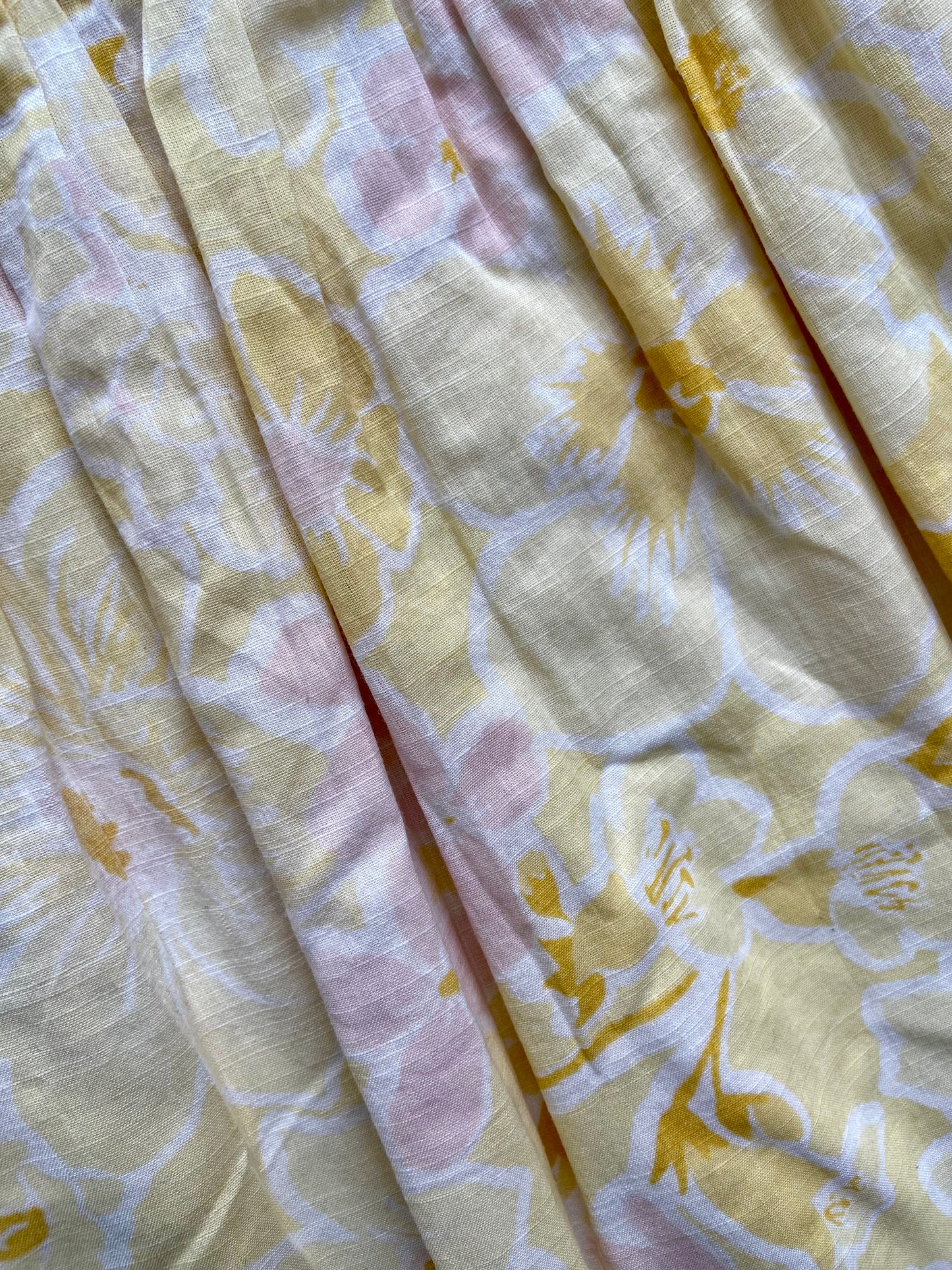 Yellow And Peach Floral Mini Dress