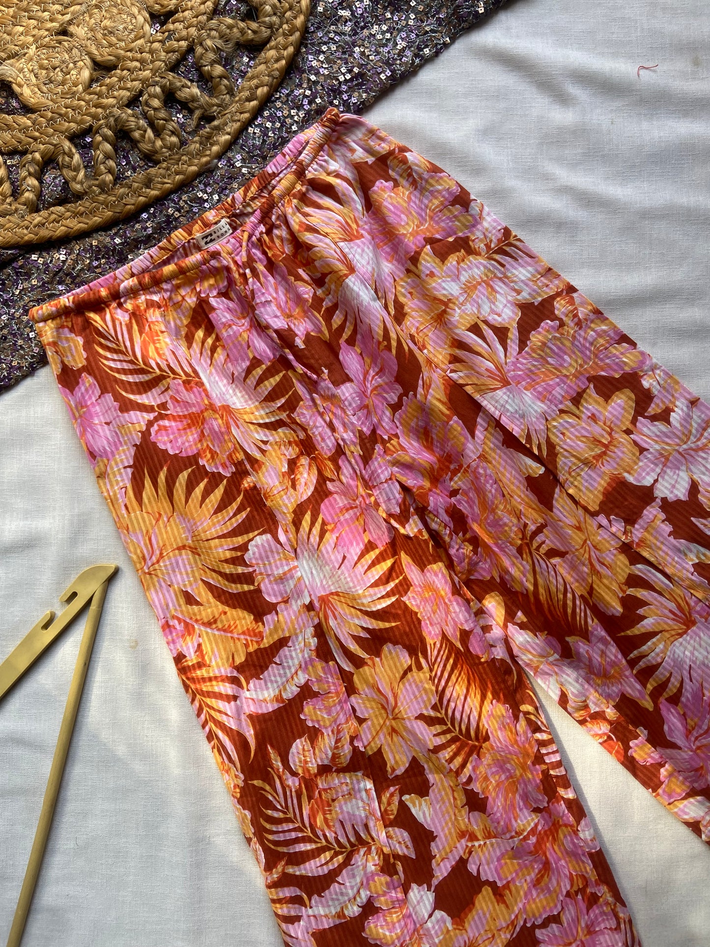 Women's Tropical Floral Wide-Leg Pants