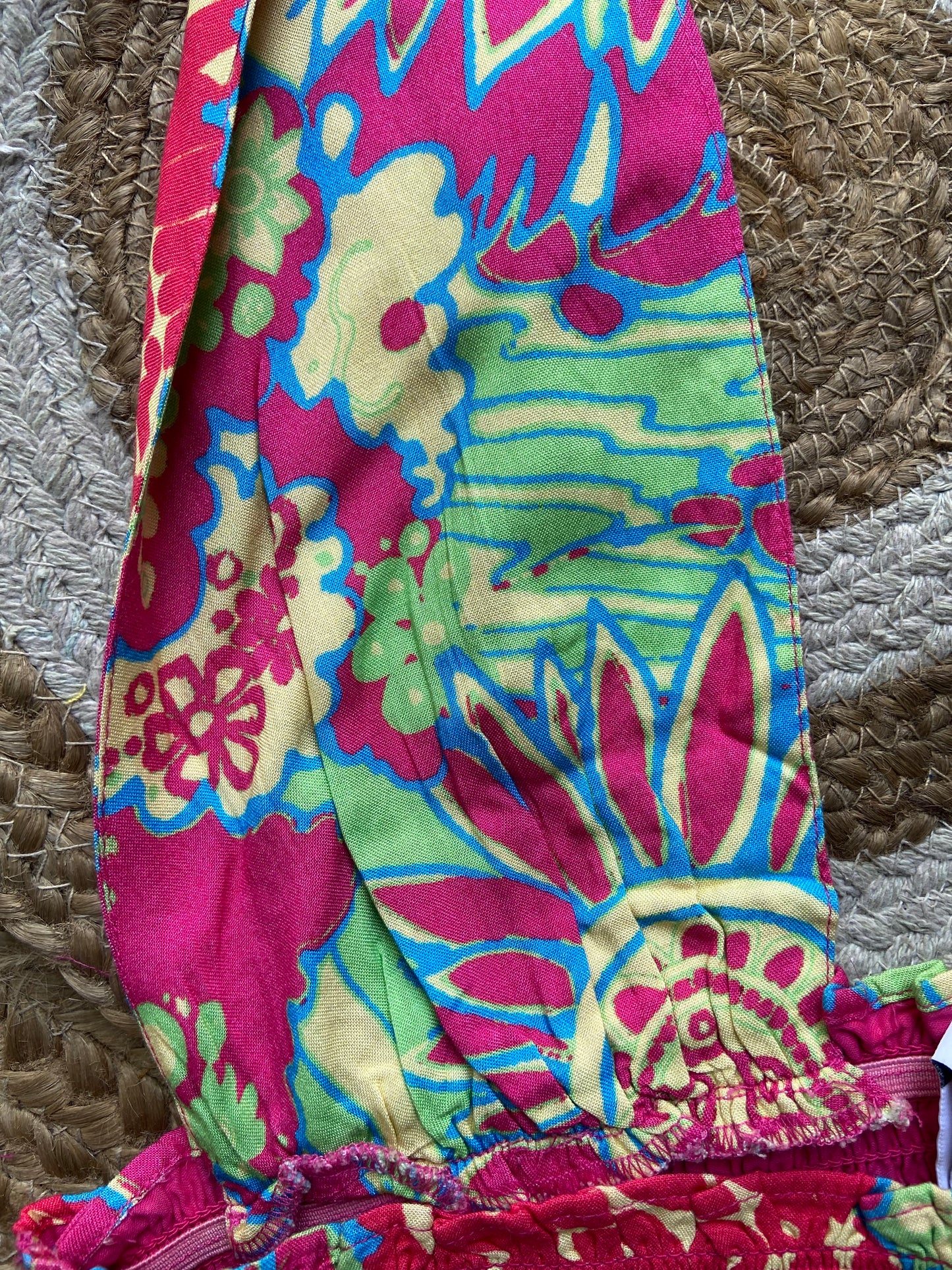 Women's Vibrant Boho Printed Tie-Shoulder Crop Top – Festival Style