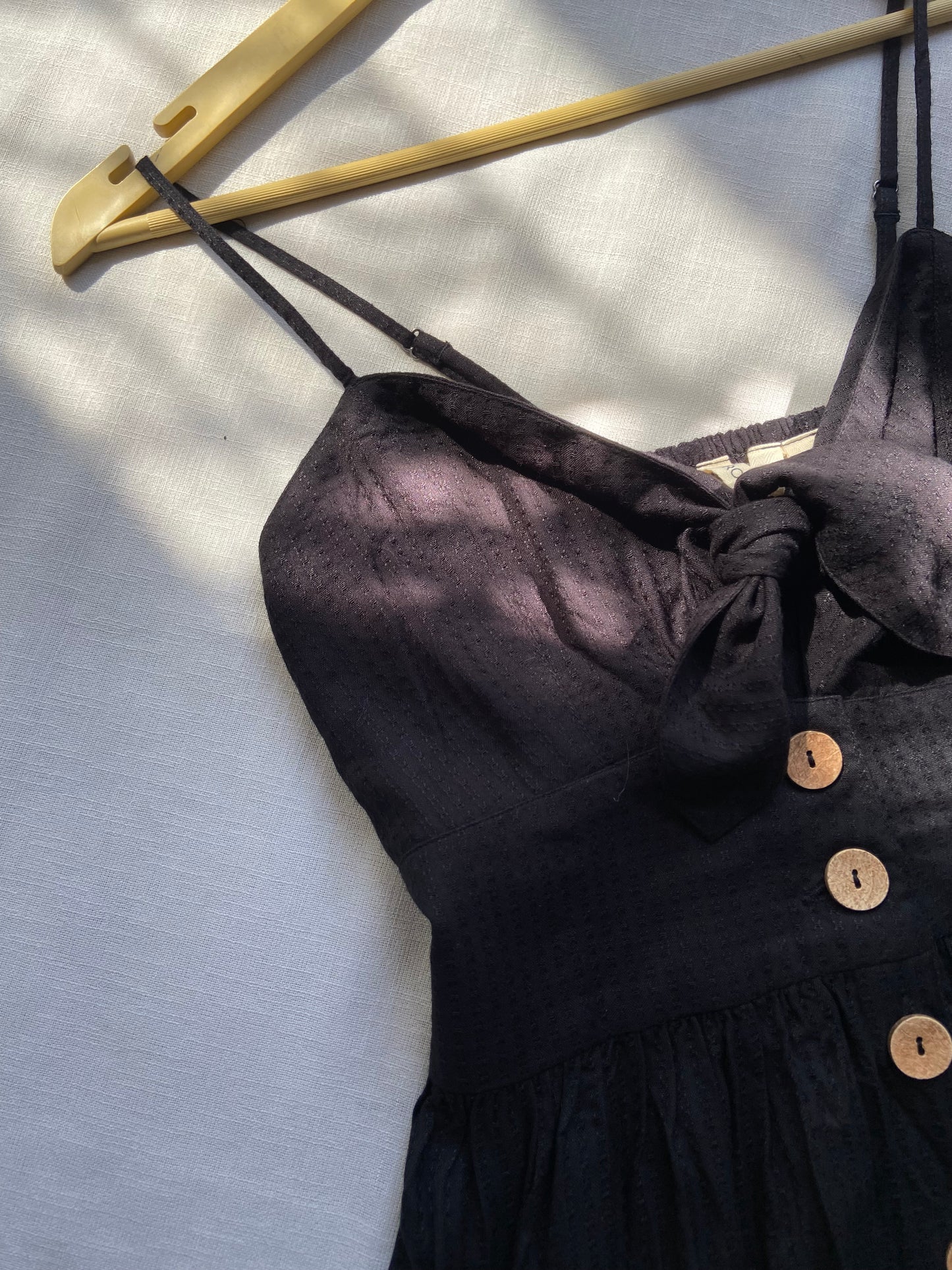 Noir Charm Button-Down Mini Dress