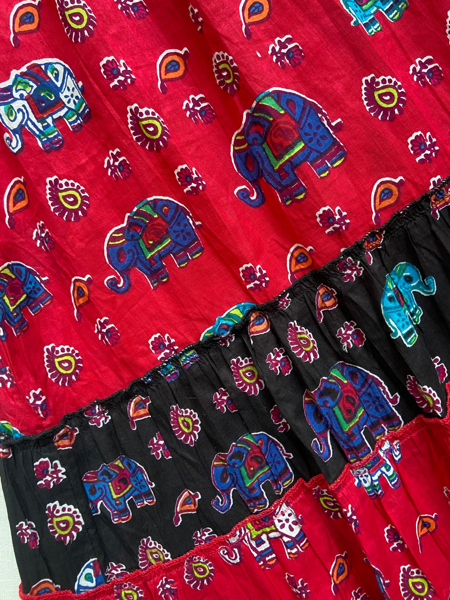 Red And Black Boho Maxi Dress