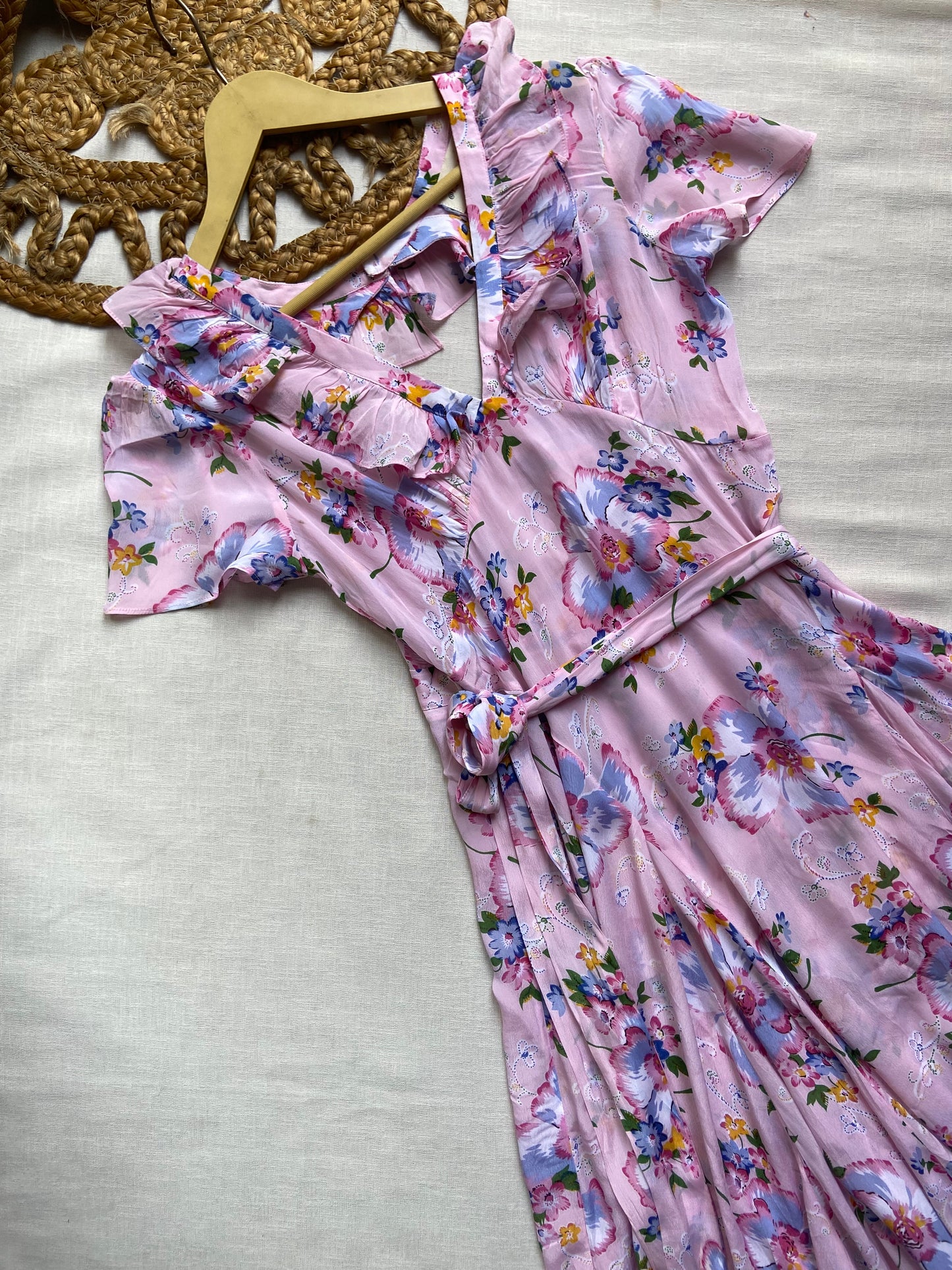 Pink And Blue Floral Dress