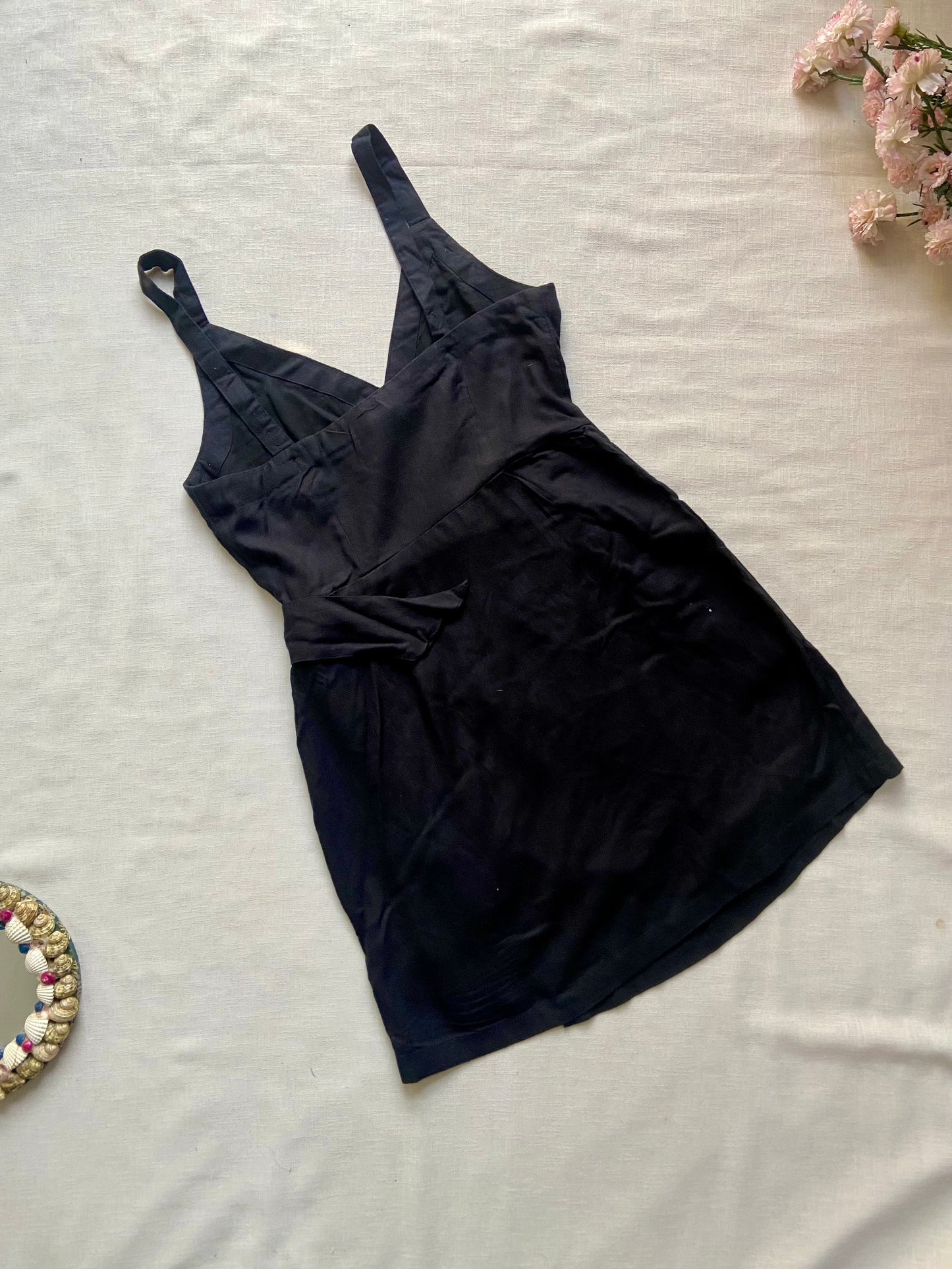 Black Wrap Mini Dress