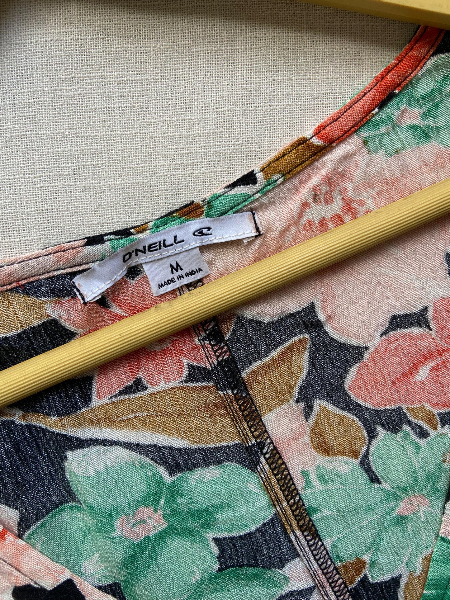 Tropical Floral Print Button-Front Short Romper