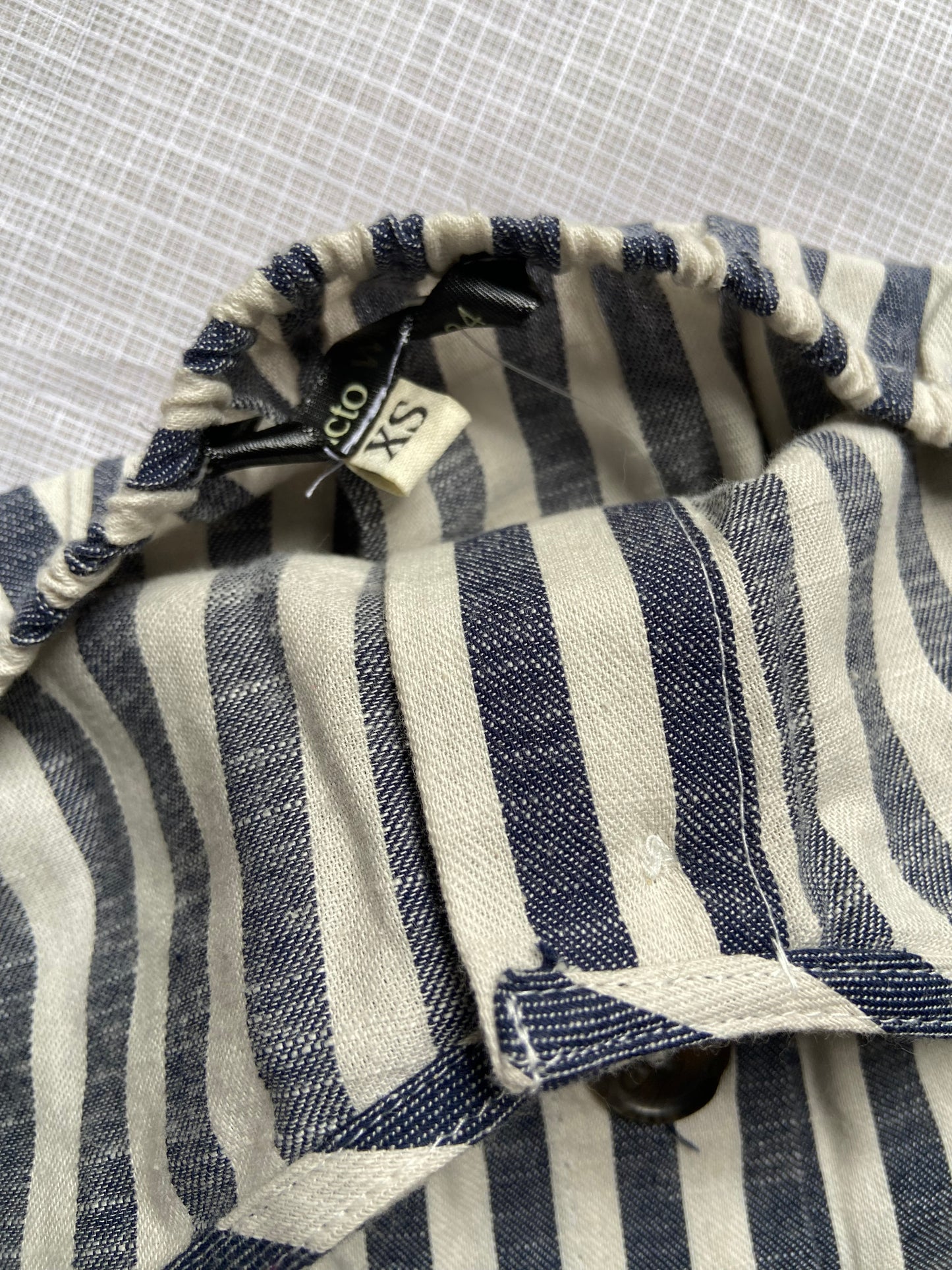 Striped Button-Down Midi Dress with Waist Tie