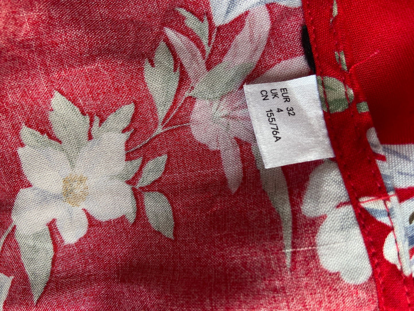 Red Floral Wrap Mini Dress with Ruffle Hem