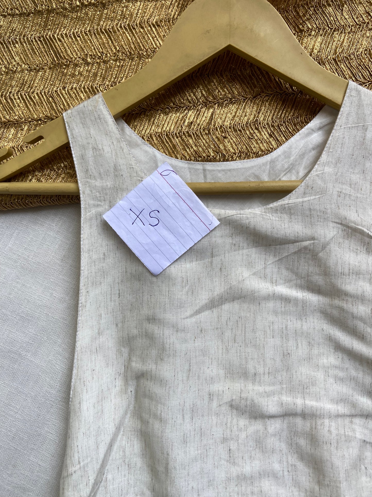 Sleeveless Off-White Flowy Midi Dress