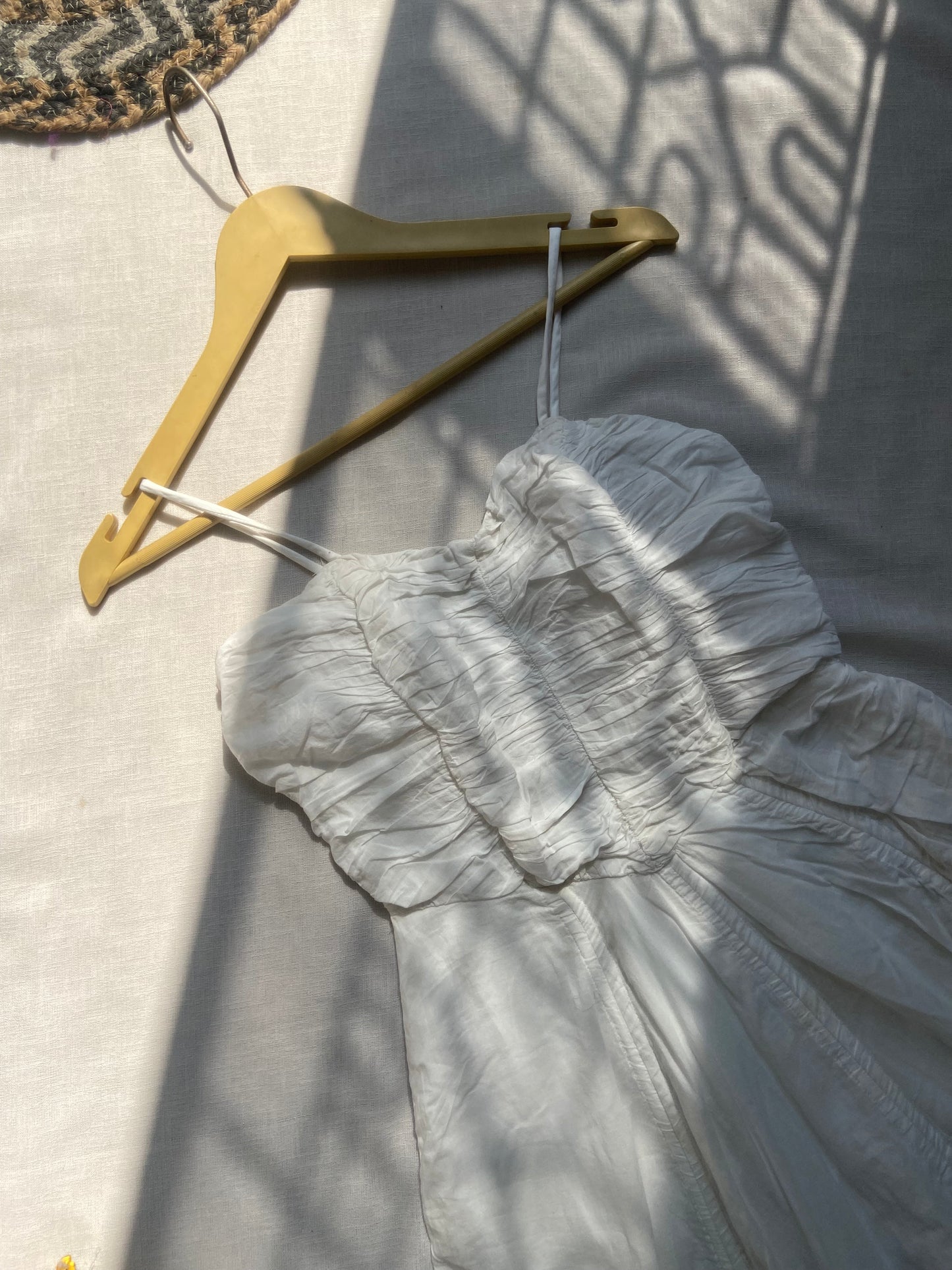 Elegant White Summer Dress with Spaghetti Straps