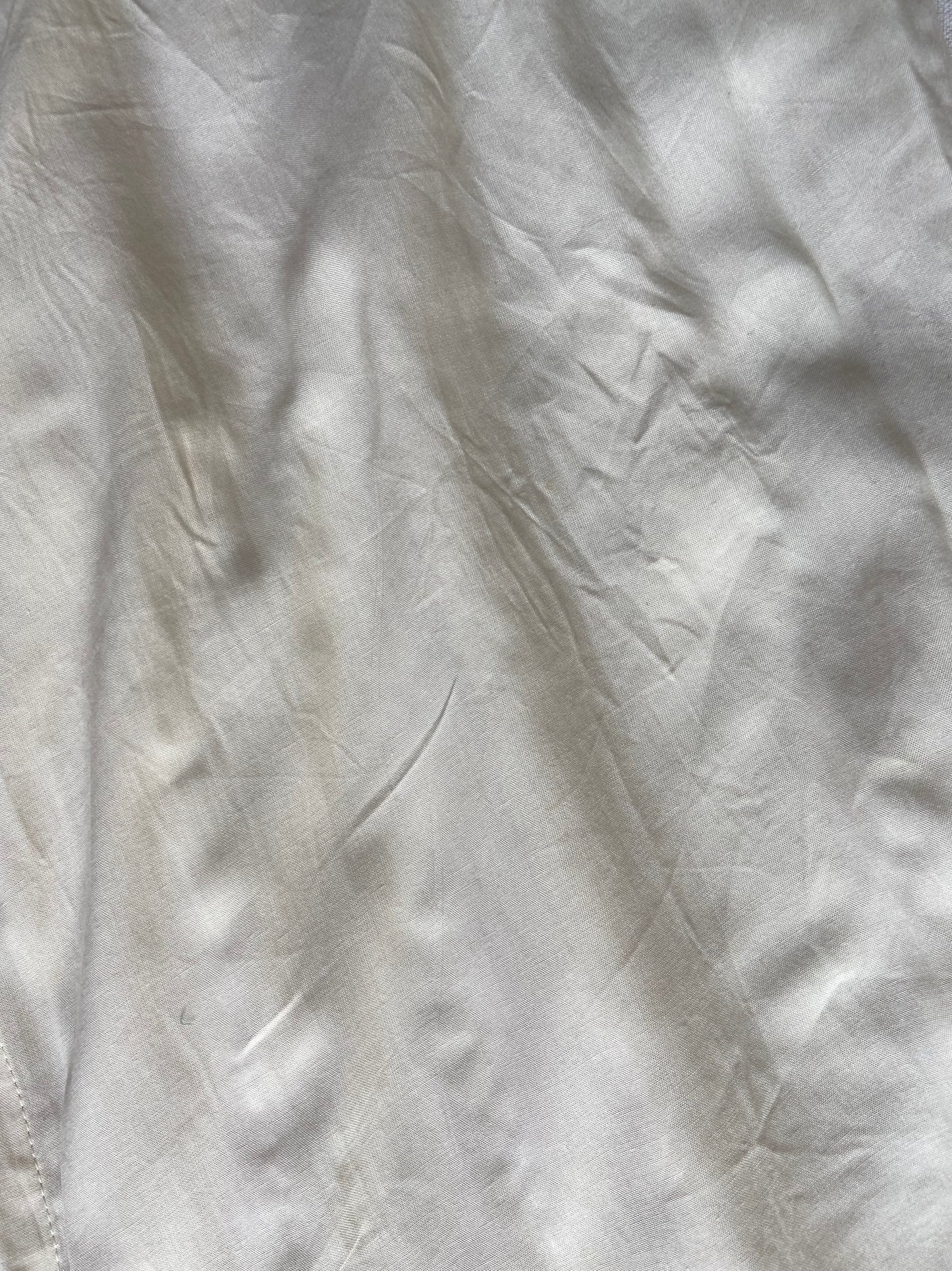 Women's Cream Satin Slip Dress with Front Button Detailing