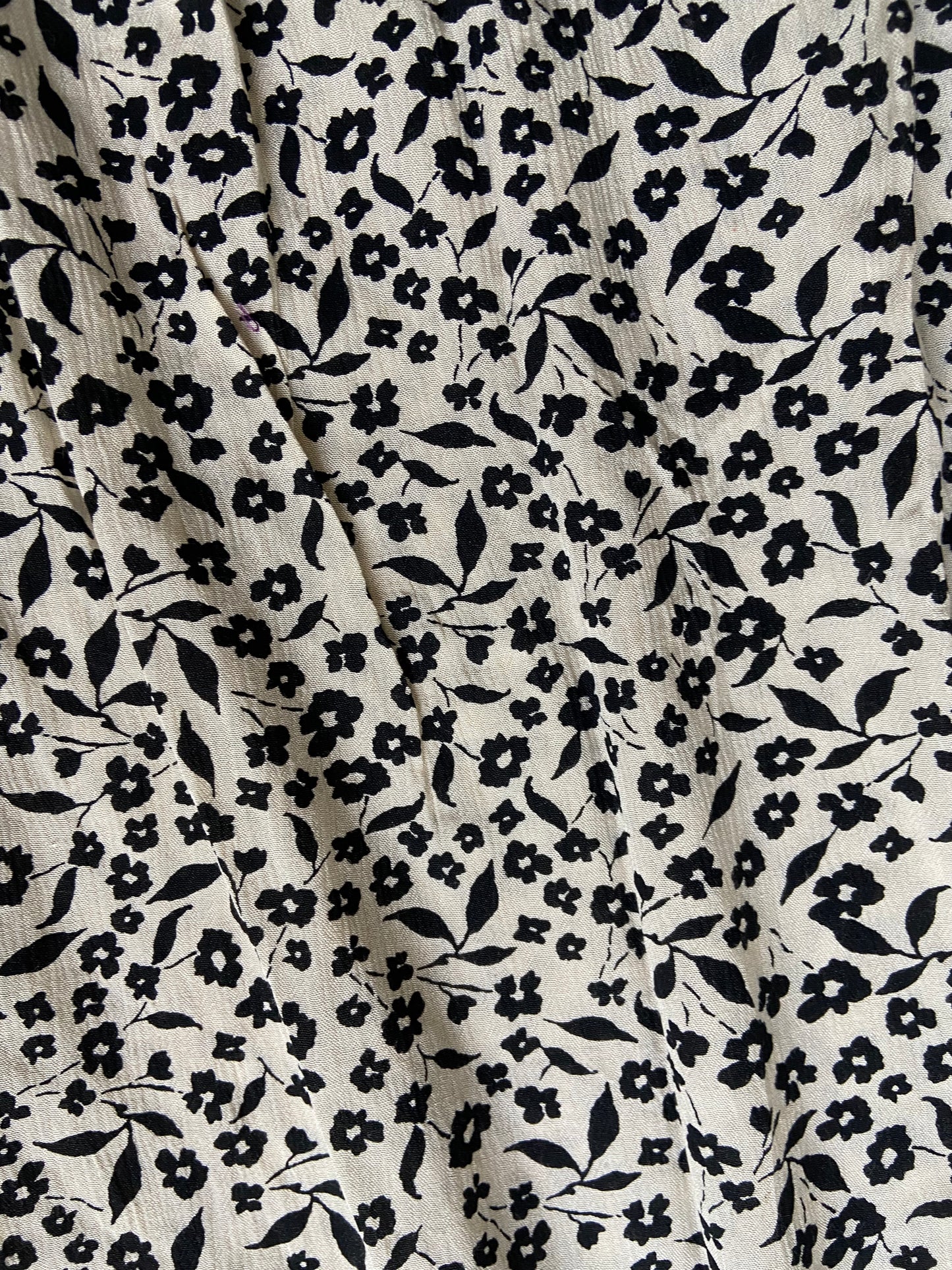 Black And White Floral Flared Pants