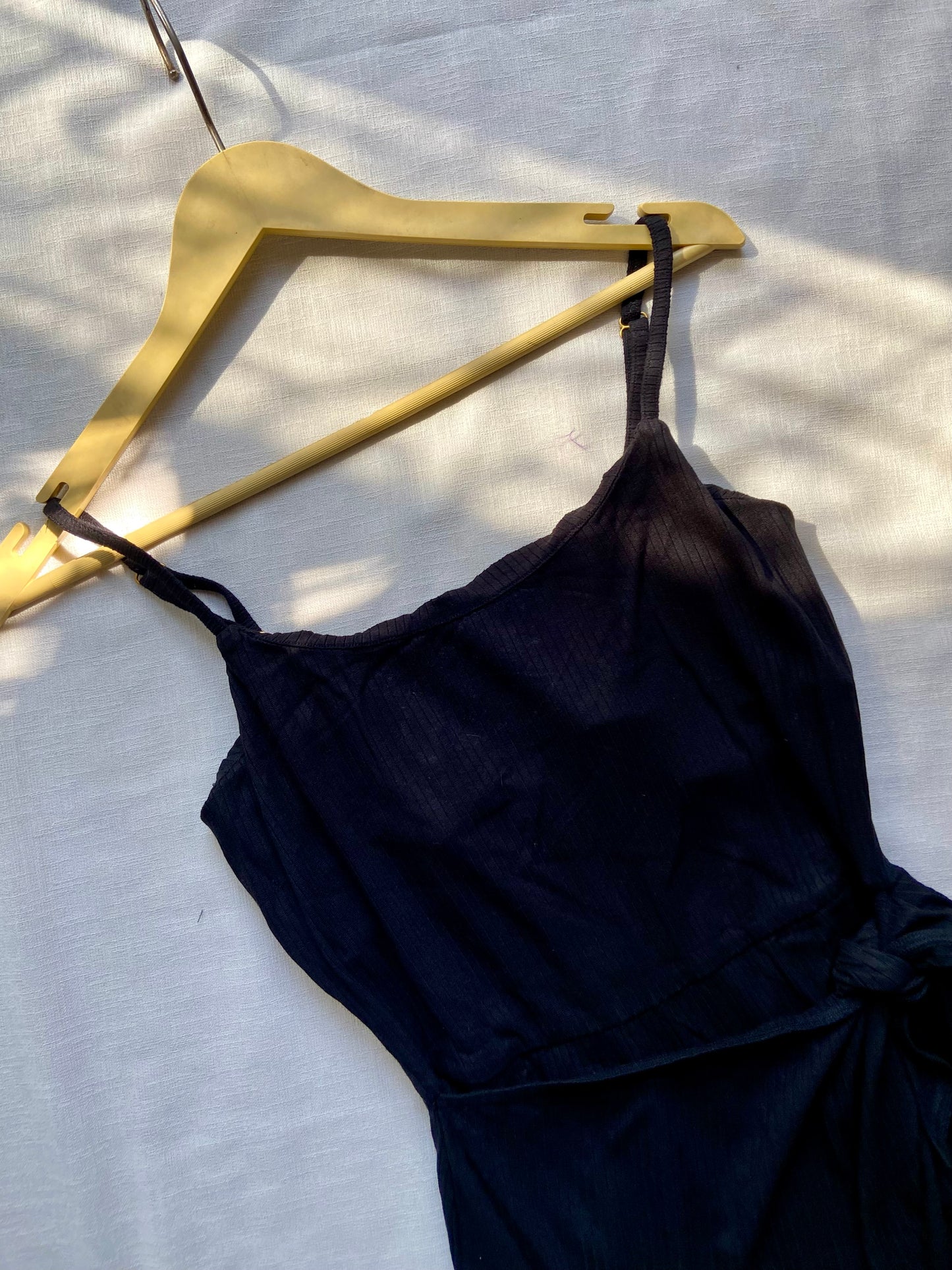 Black Spaghetti Strap Playsuit for Women