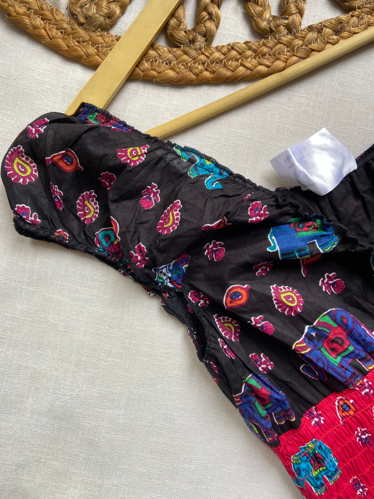 Red And Black Boho Maxi Dress