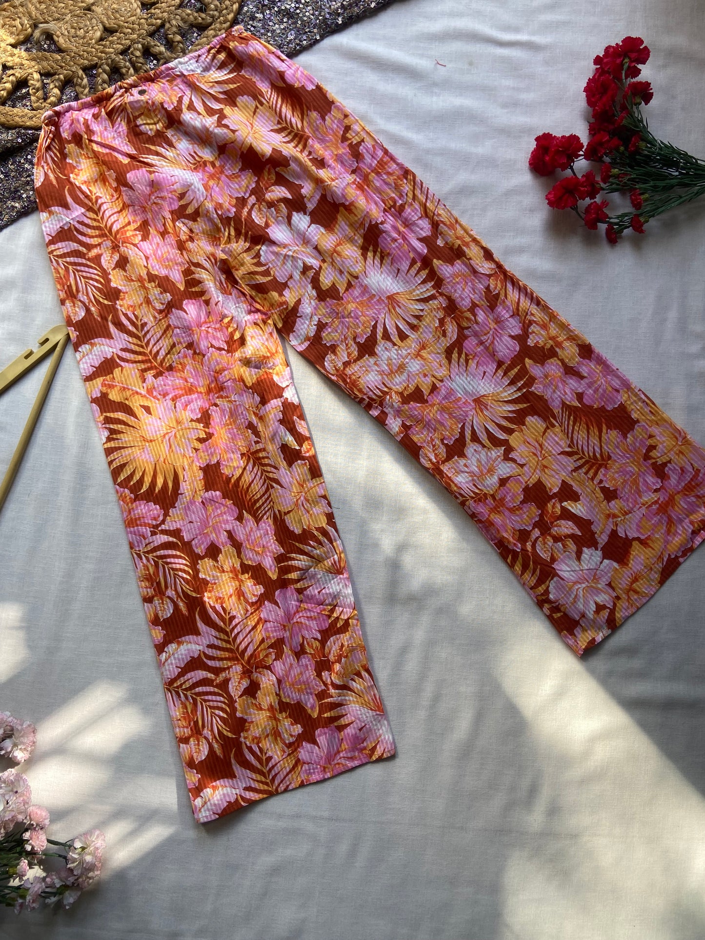 Women's Tropical Floral Wide-Leg Pants