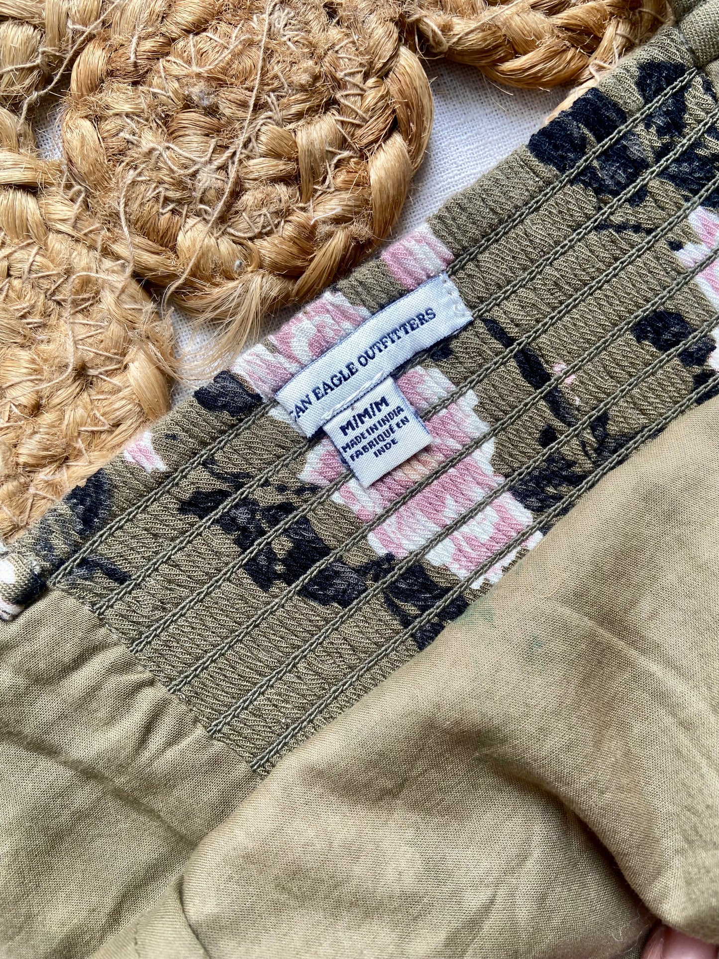 Olive Green Floral Knot Crop Top – Stylish Summer Wear