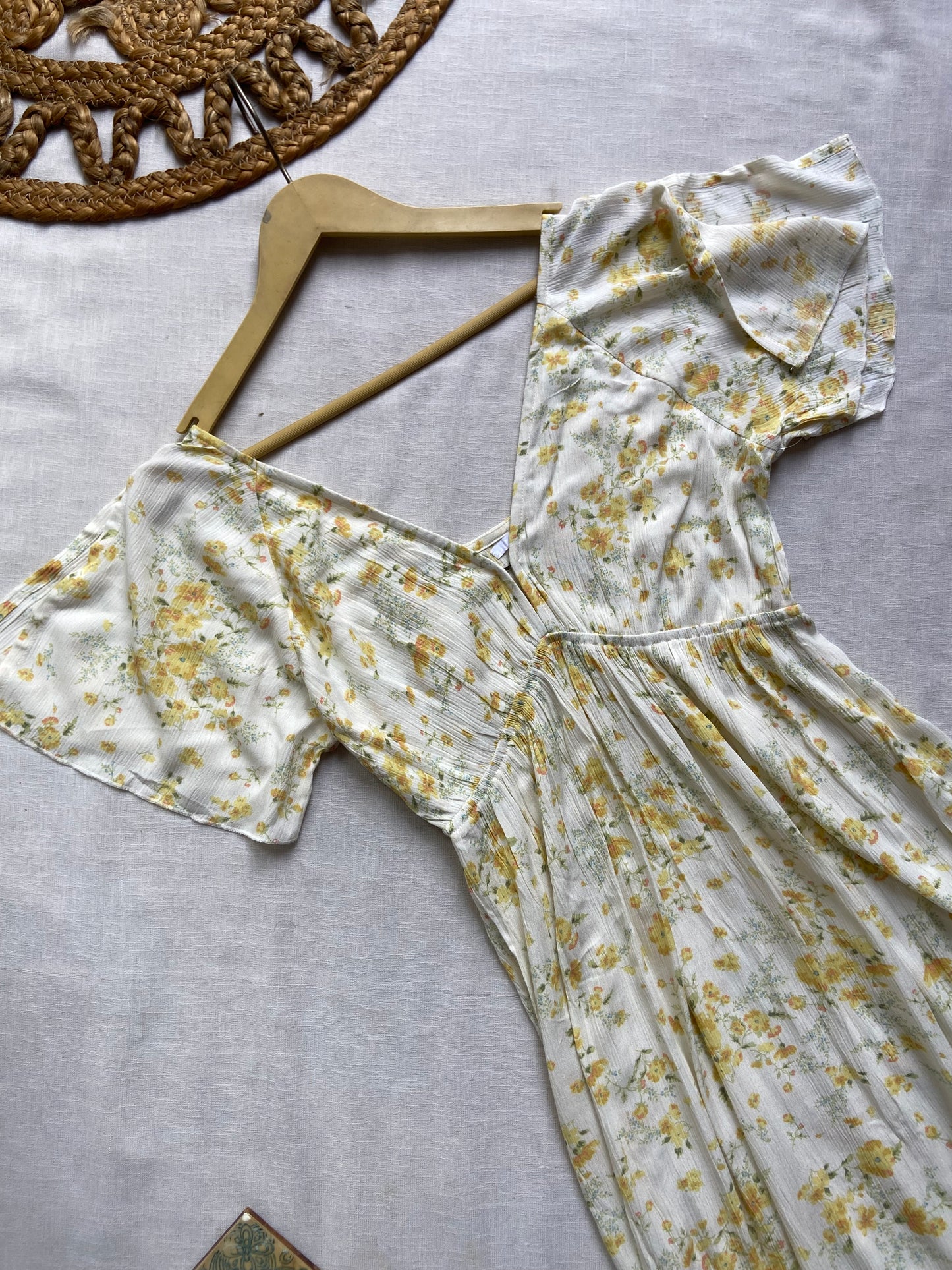 White and Yellow Floral Maxi