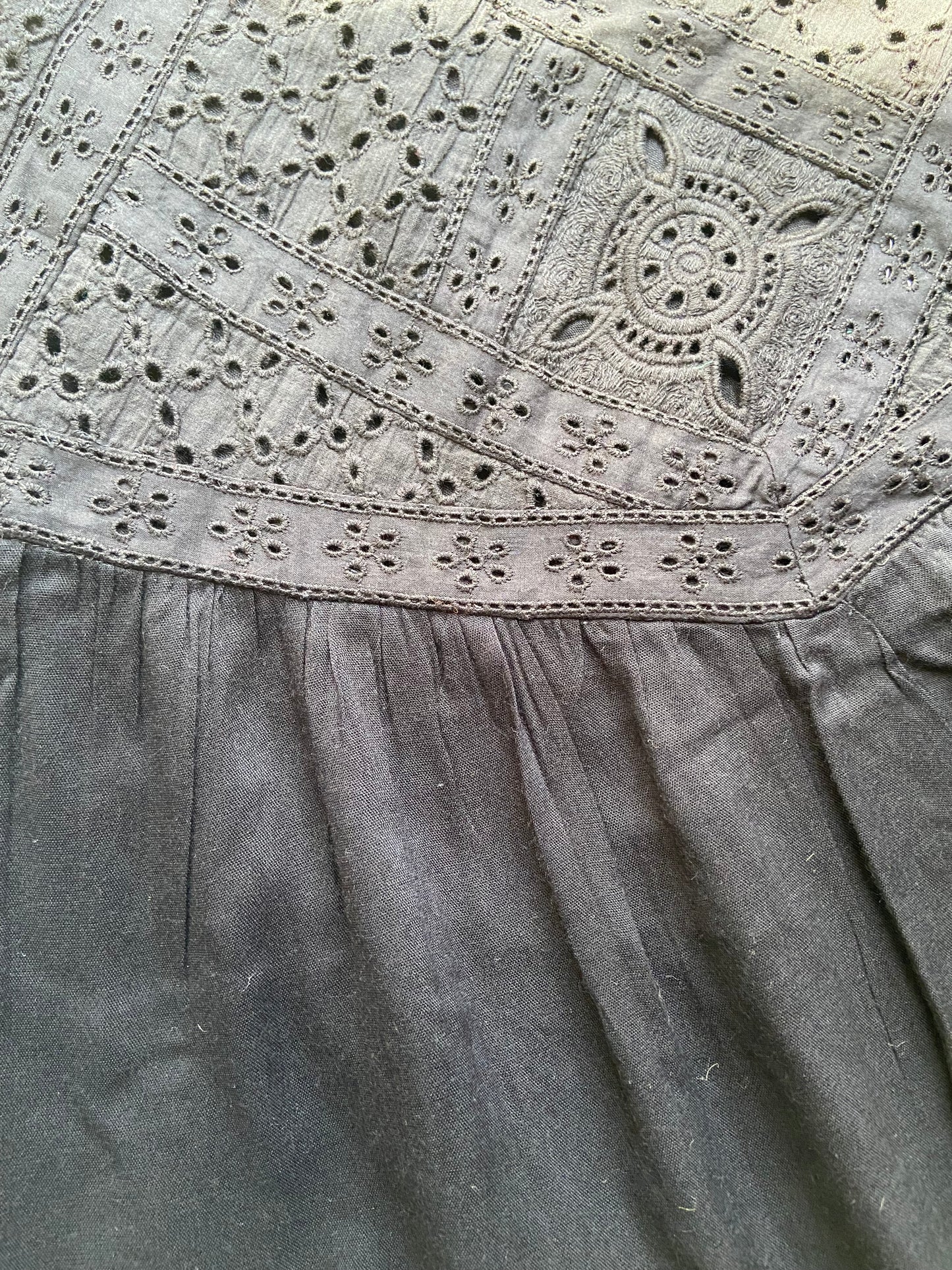 Black Eyelet Embroidered Spaghetti Strap Dress