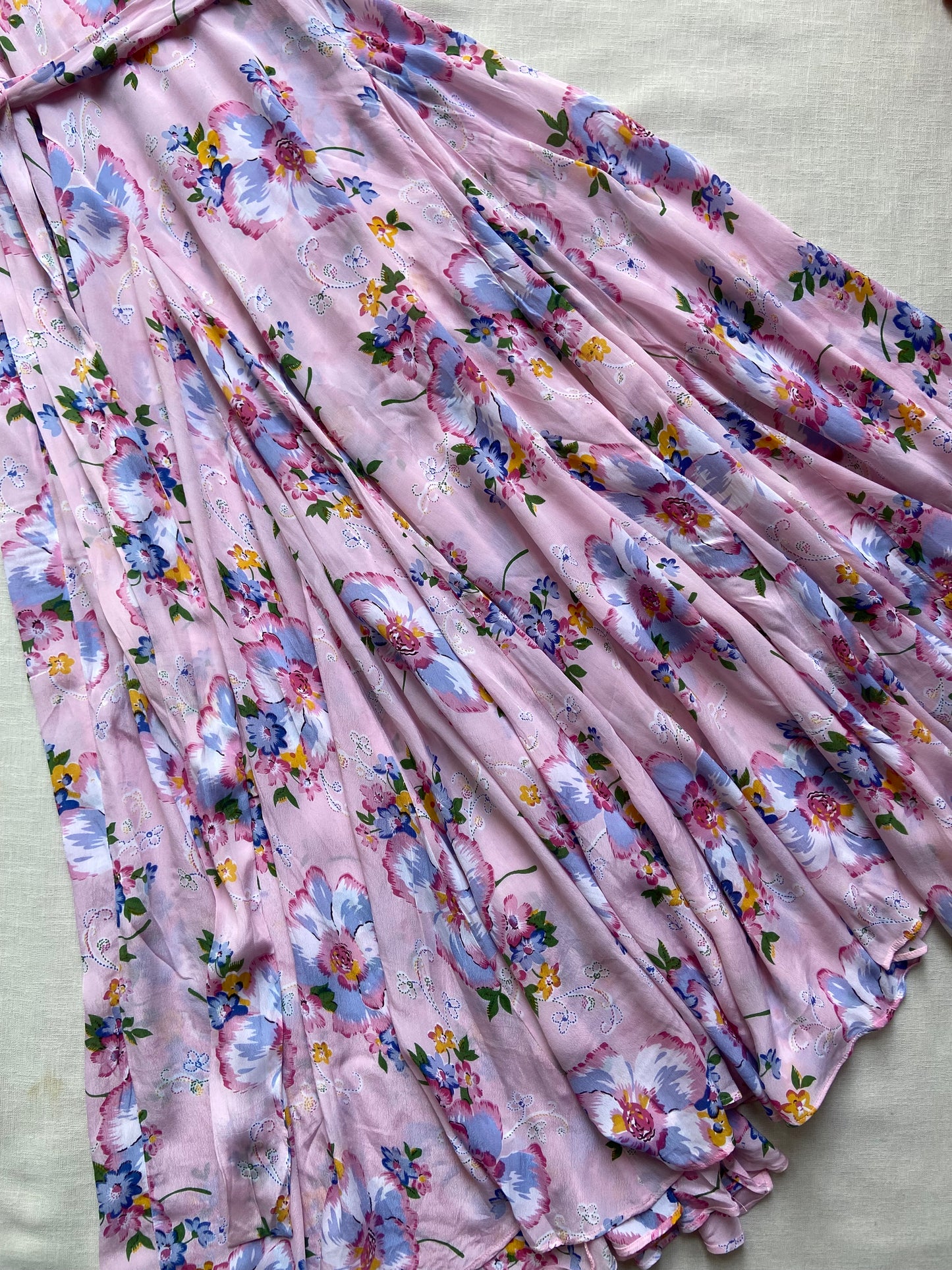 Pink And Blue Floral Dress