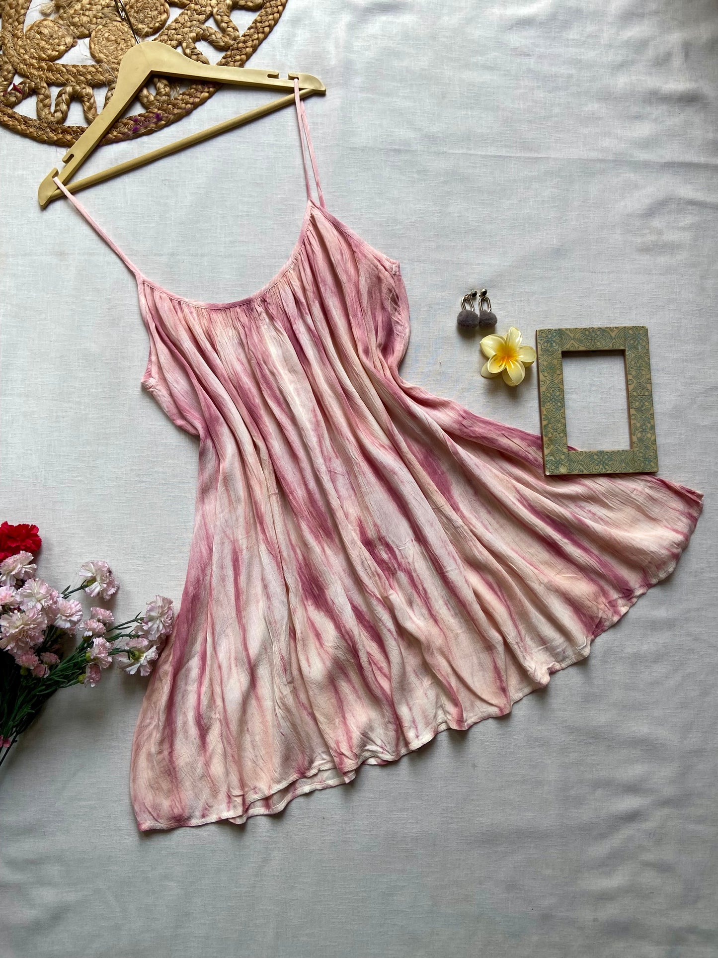 Peach And Pink Mini Dress