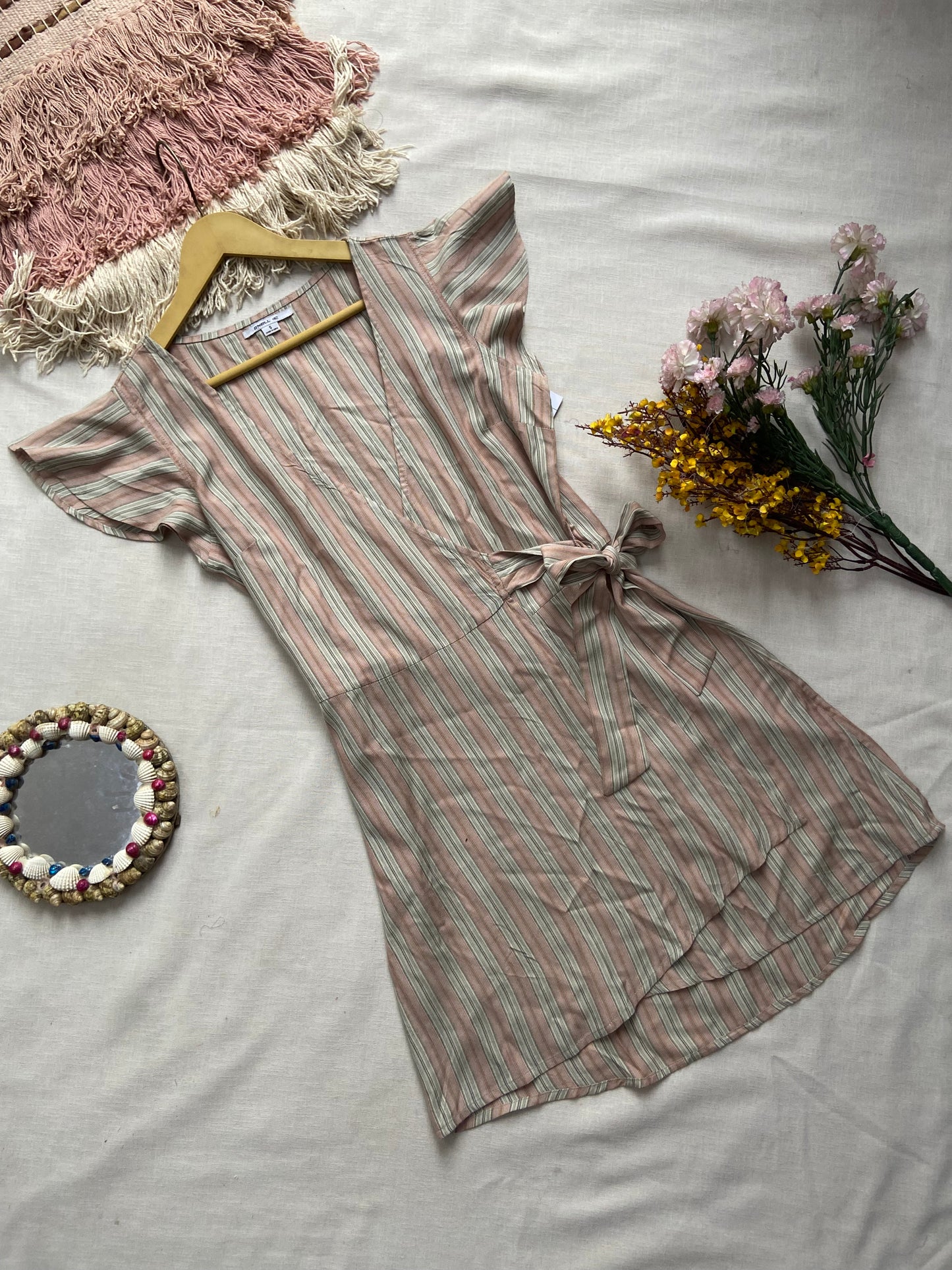 Striped Casual Tie-Waist Dress