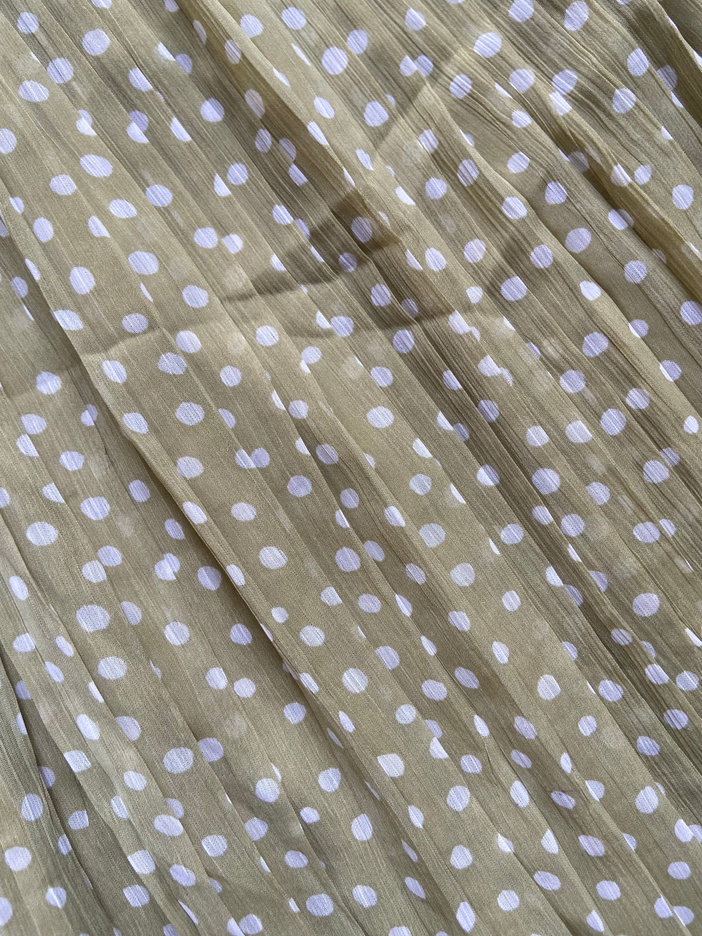 Green Pleated Long Skirt