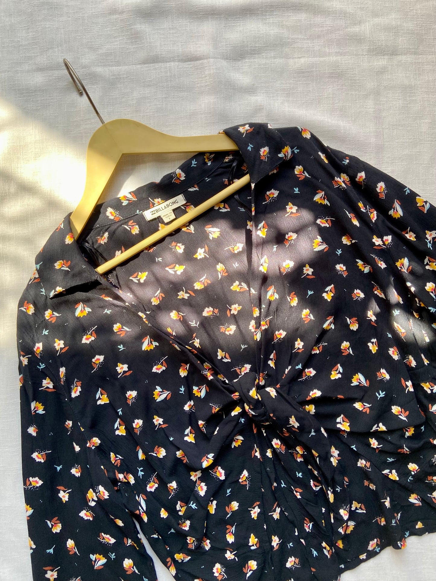 Night Bloom Floral Ruched Top