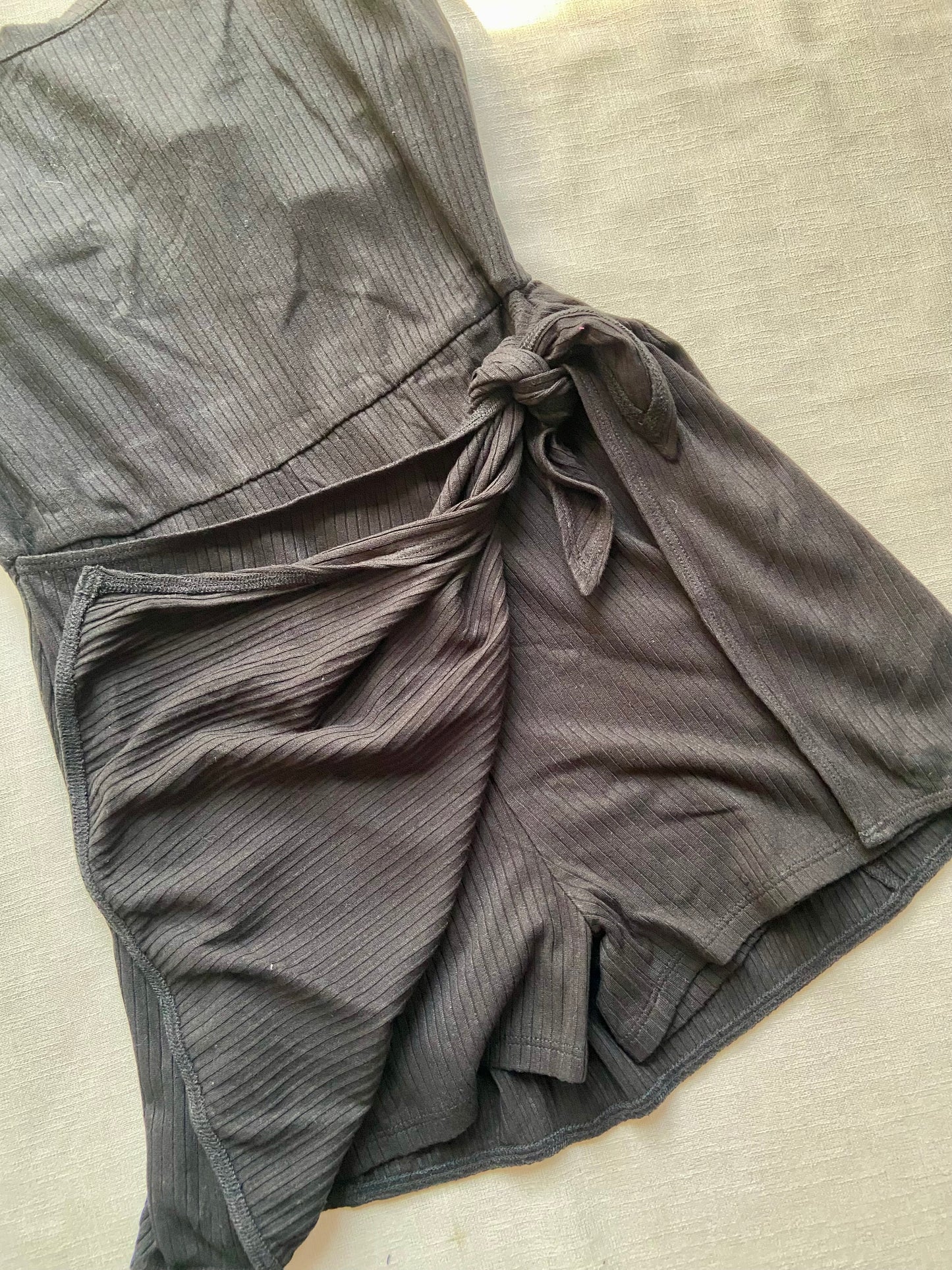 Black Spaghetti Strap Playsuit for Women