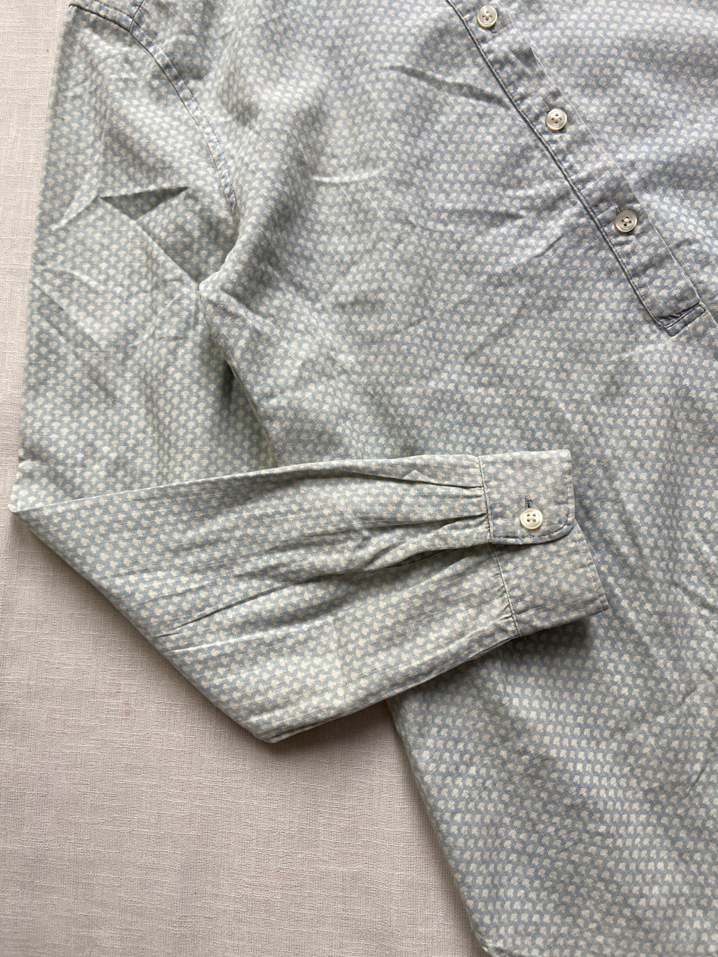 Ice Blue Printed Shirt Top