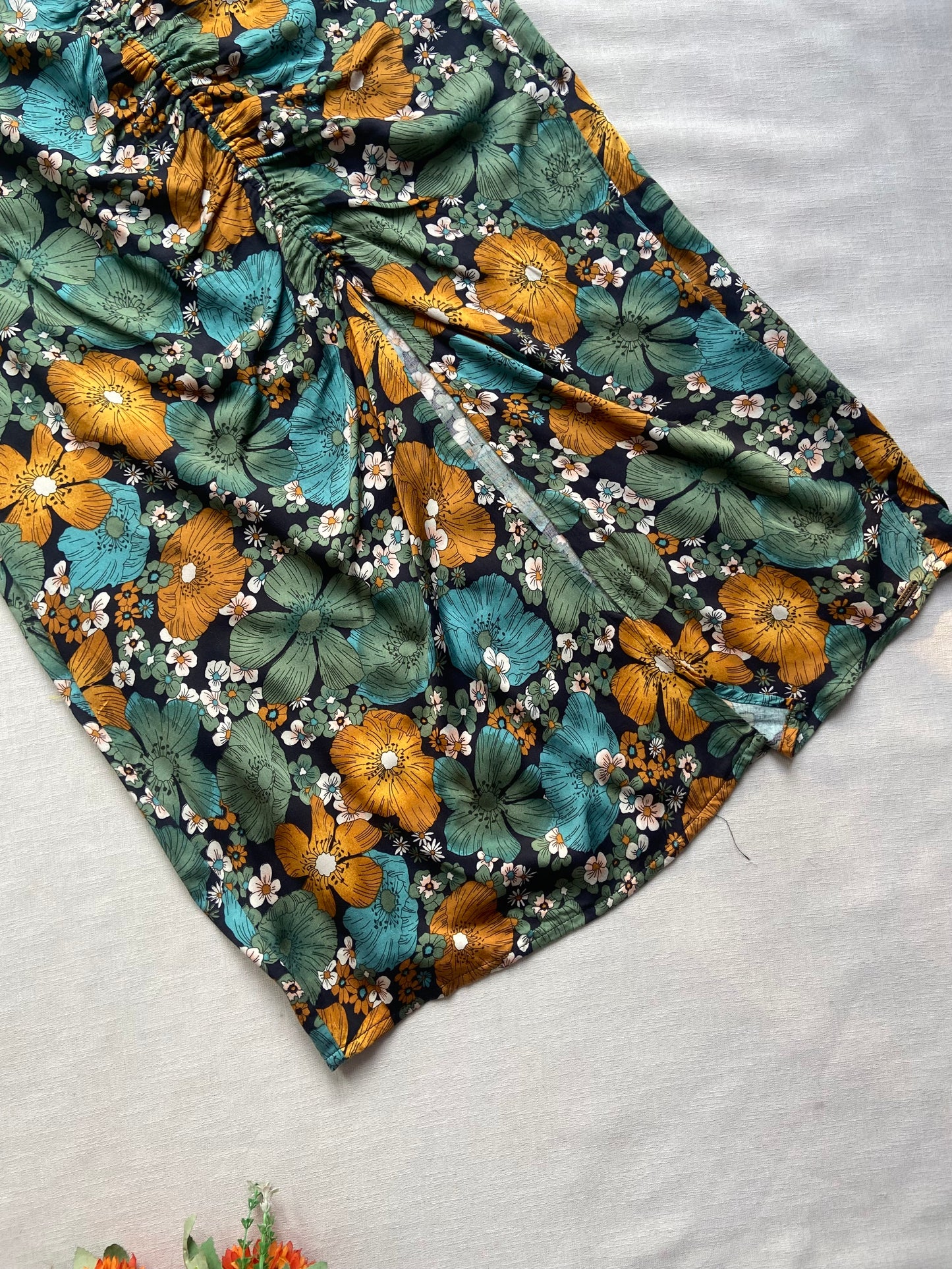 Floral Print Midi Skirt for Women – Multicolor