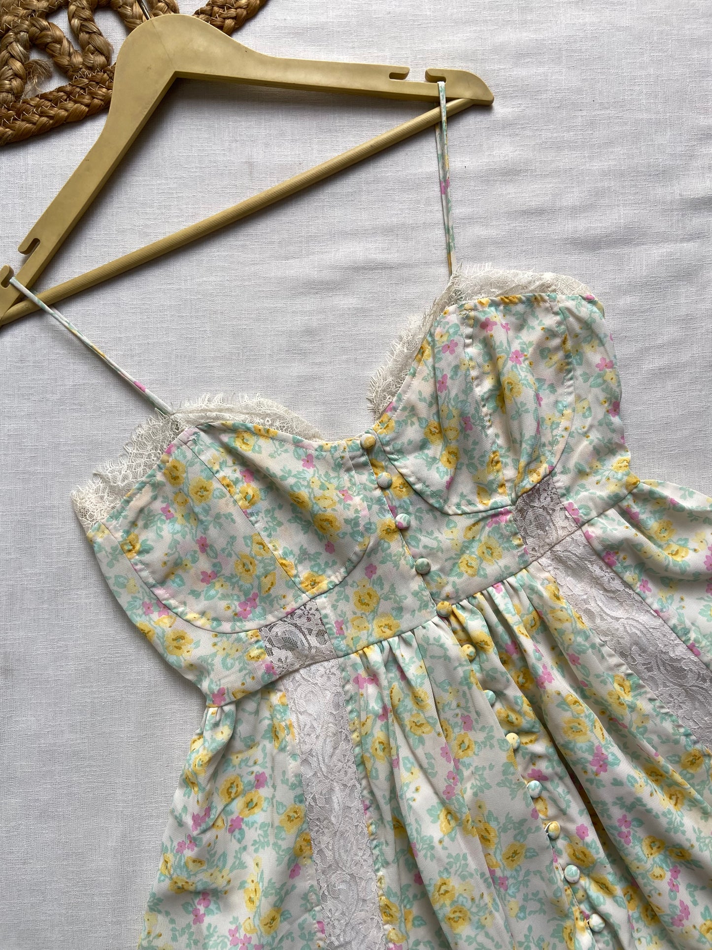 Asos Floral Corset Style Mini Dress