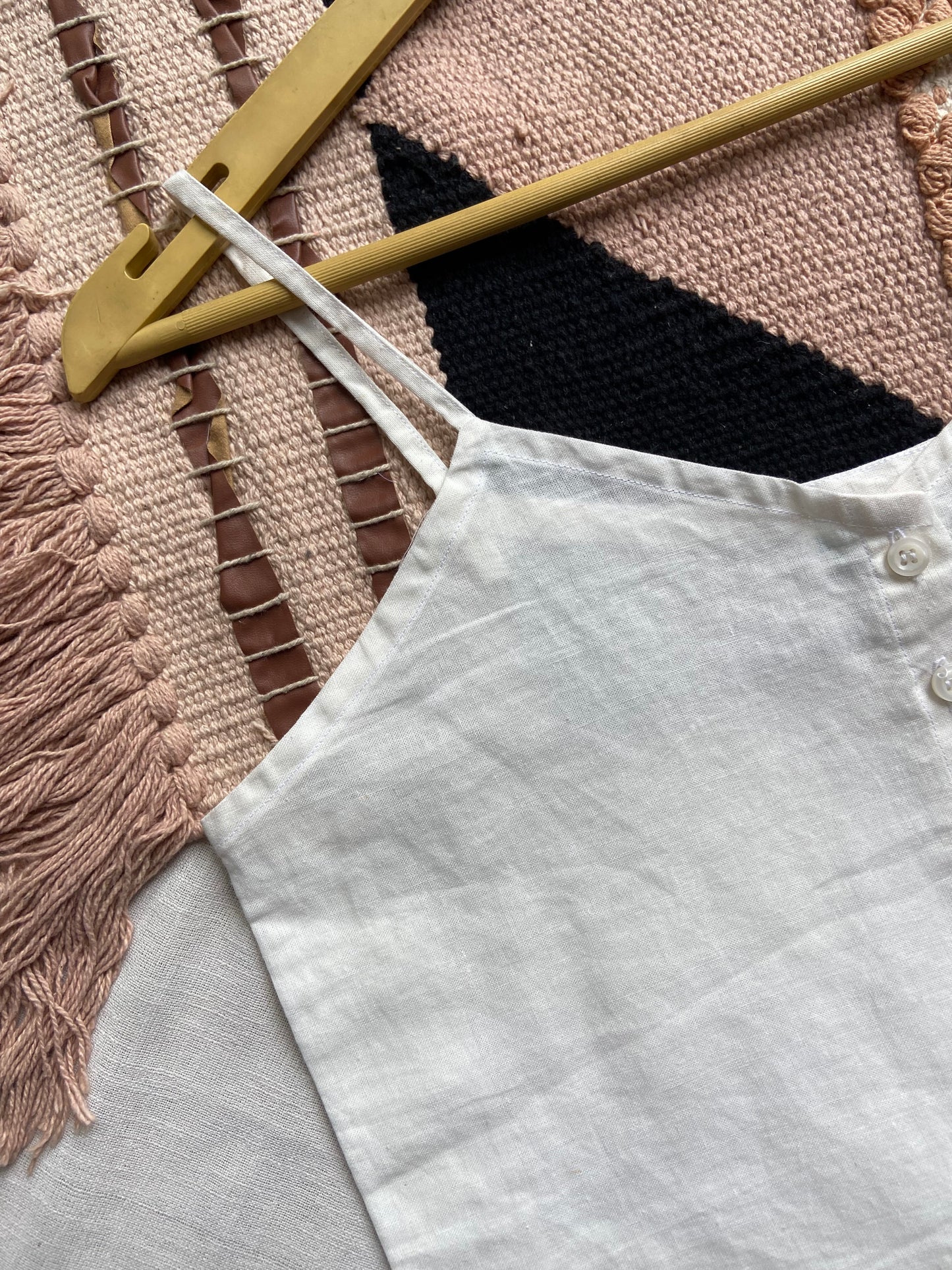 Women's White Cotton Crop Top with Front Tie & Spaghetti Straps – Casual Summer Wear