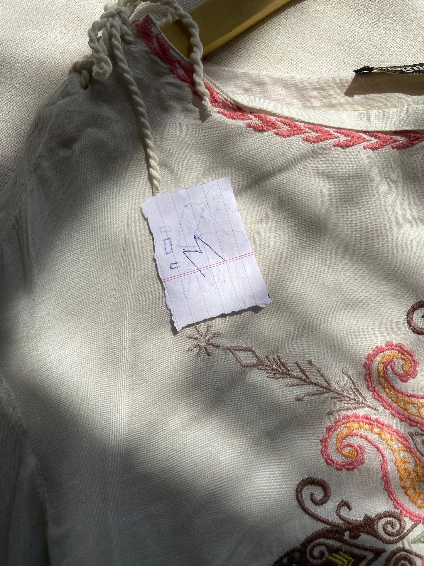 Boho Chic White Embroidered Peasant Top