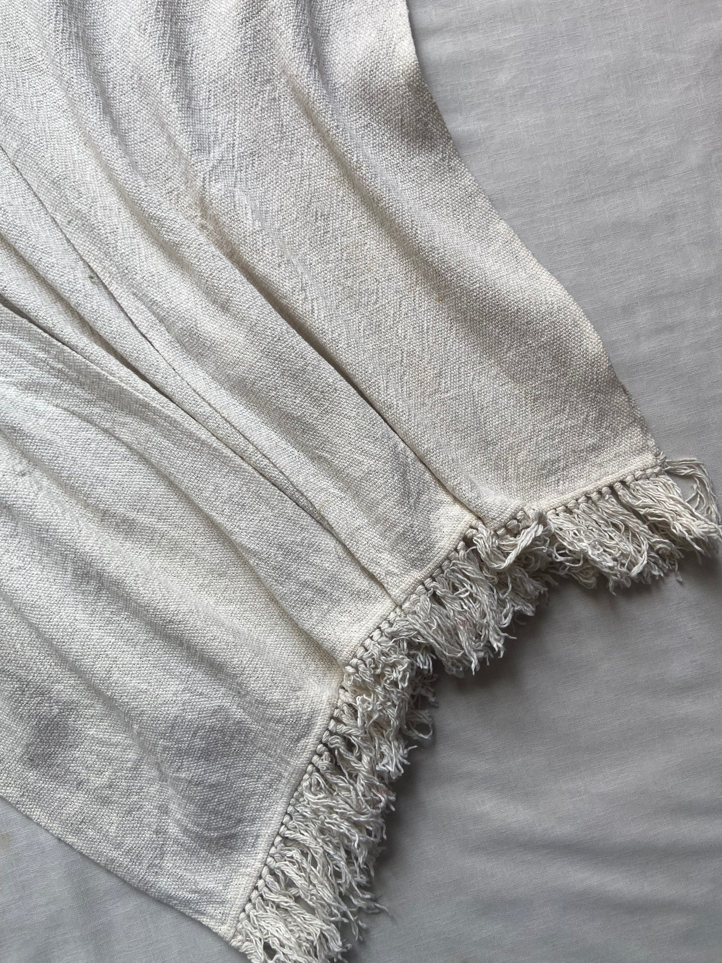 Handwoven Cotton Poncho with Tassels